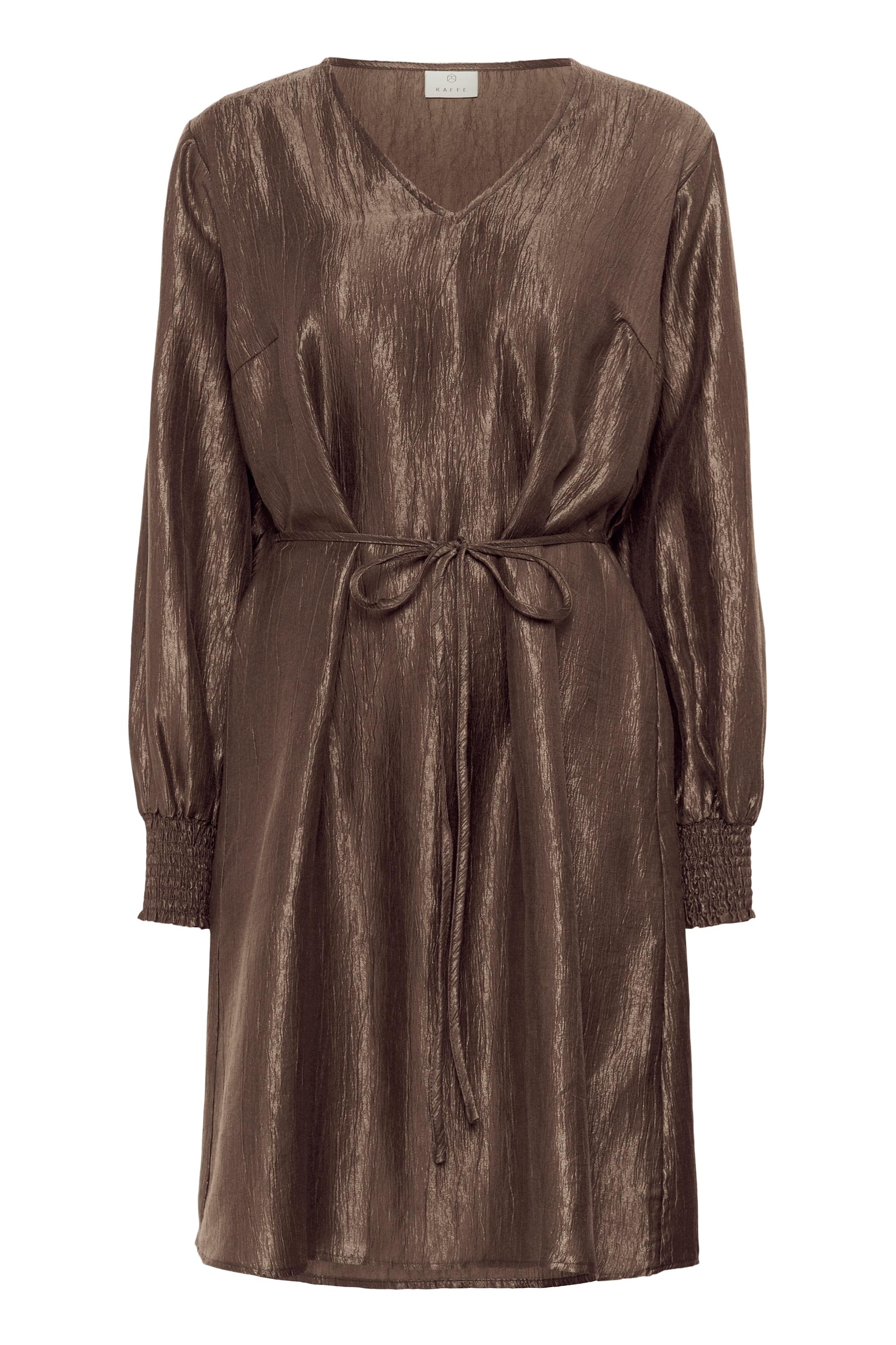 Midikleid Kaffe "Kleid Karizz", Damen, Gr. 36, N-Gr, Braun (Morel), Obermaterial: 70% Viskose Cv. 30% Polyester Pes., Kleider Midikleid