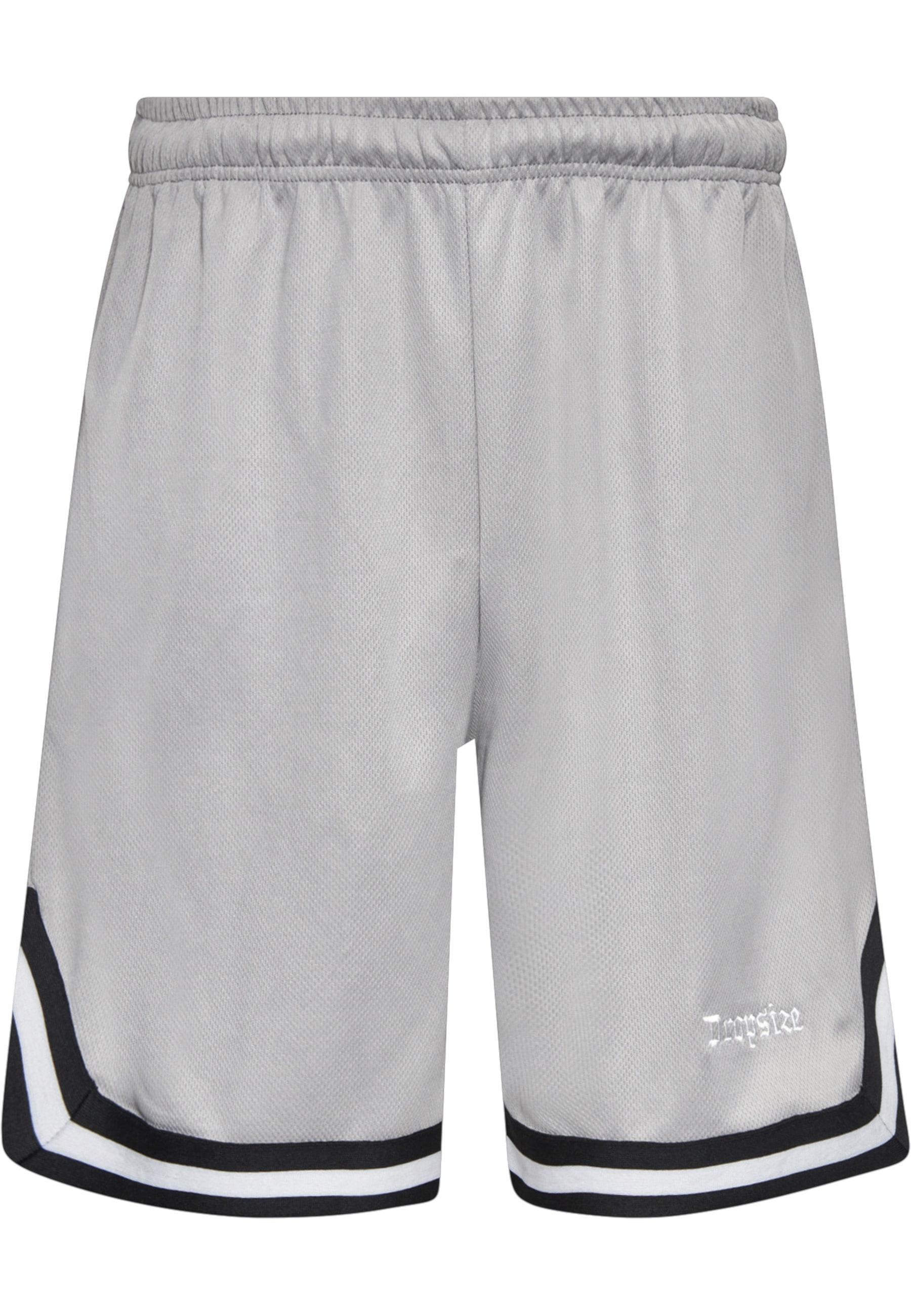 Shorts Dropsize "Dropsize Herren Dropsize Logo Mesh Shorts", Herren, Gr. M, Us-GrößEn, Light Grau, 100% Polyester, Loose Fit, Hosen Shorts