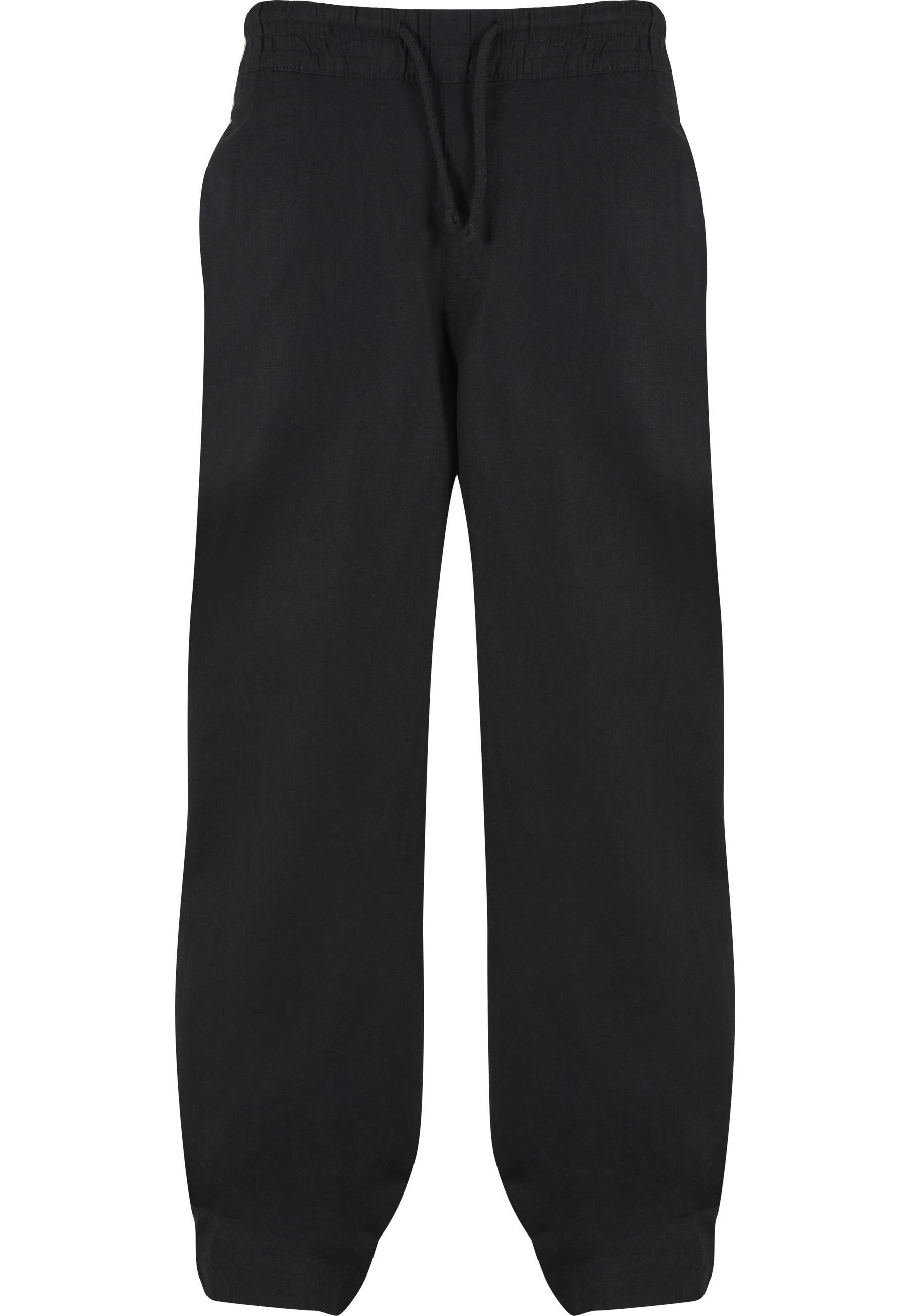 Stoffhose Urban Classics "Urban Classics Herren Loose Cotton Linen Pants", Herren, Gr. M, Us-GrößEn, Schwarz, 55% Leinen, 45% Baumwolle, Unifarben, Loose Fit, Hosen Stoffhose