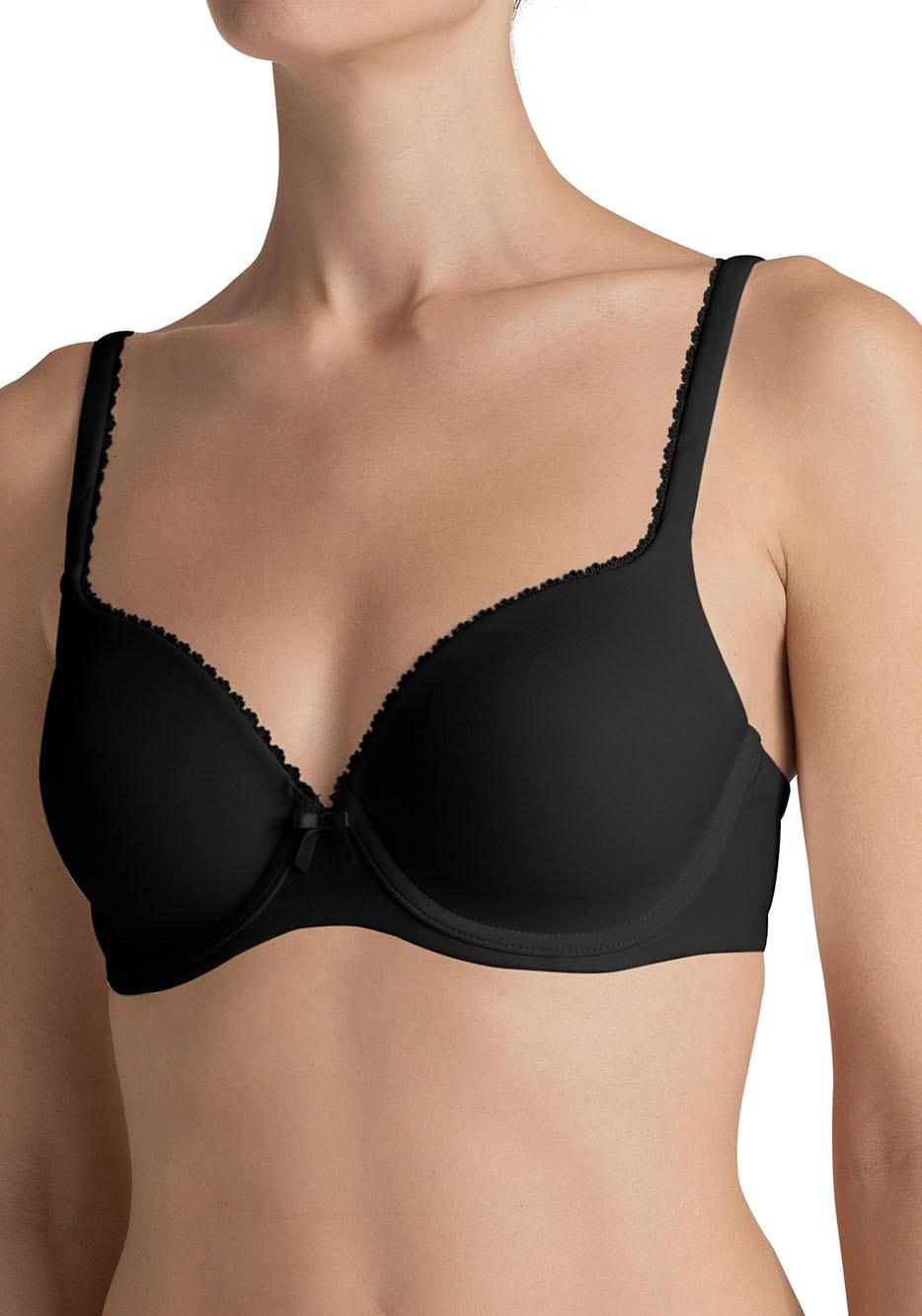 T-Shirt-Bh Triumph "Perfectly Soft", Damen, Gr. 85, Cup D, Schwarz, Microtouch, Obermaterial: 66% Polyamid, 17% Elasthan, 17% Polyester, Unifarben, Basic, Bhs T-Shirt-Bh, Vorgeformte, Gepolsterte Cups, Microfaser, Weich, Mit BüGel