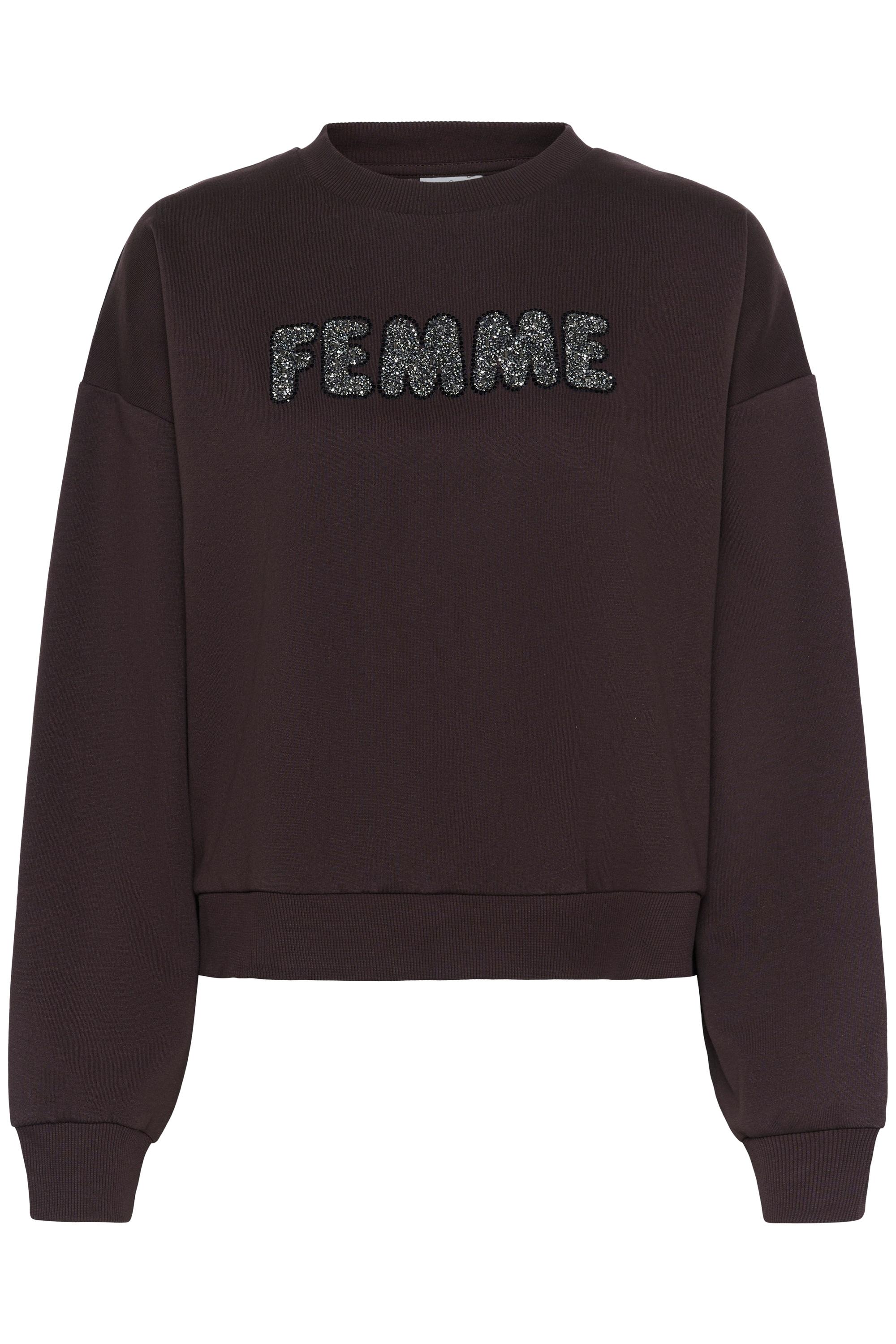 Sweatshirt Kaffe "Sweatshirt Kalise", Damen, Gr. Xs, Braun (Schwarz Coffee), Obermaterial: 50% Baumwolle Co. 50% Polyester Pes., Sweatshirts Sweatshirt