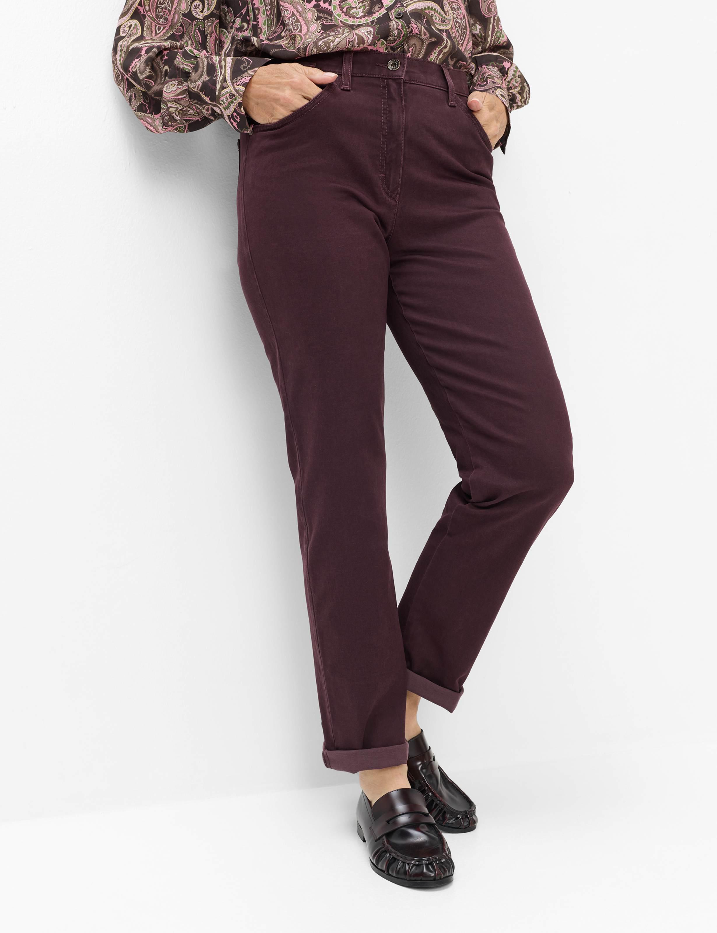 Raphaela By Brax Damen Five-Pocket-Hose Style Corry, Dunkles Lila, Gr. 54K