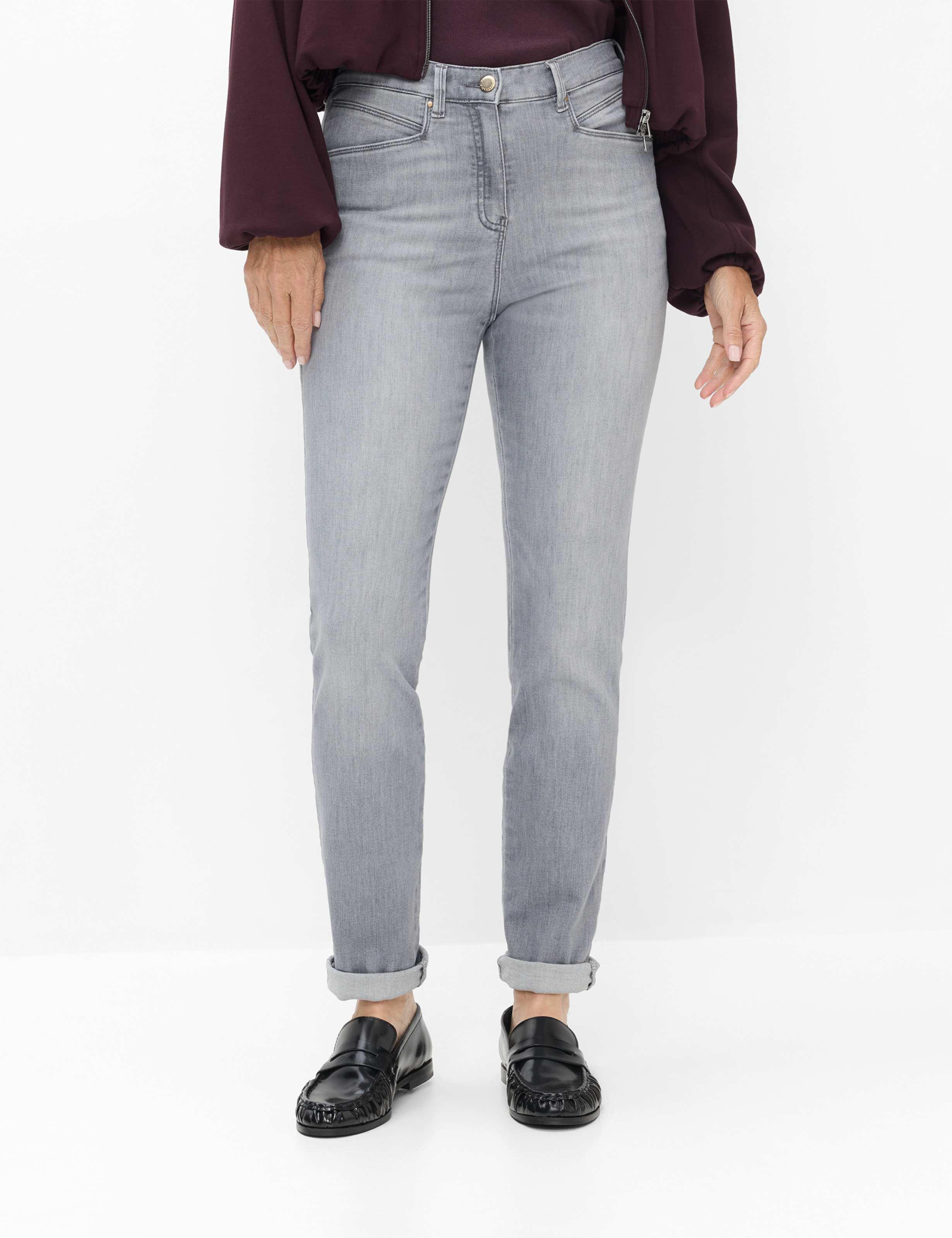 Raphaela by Brax Damen Five-Pocket-Hose Style LUCA GREY USING & BUFFIES, denim grau, Gr. 40