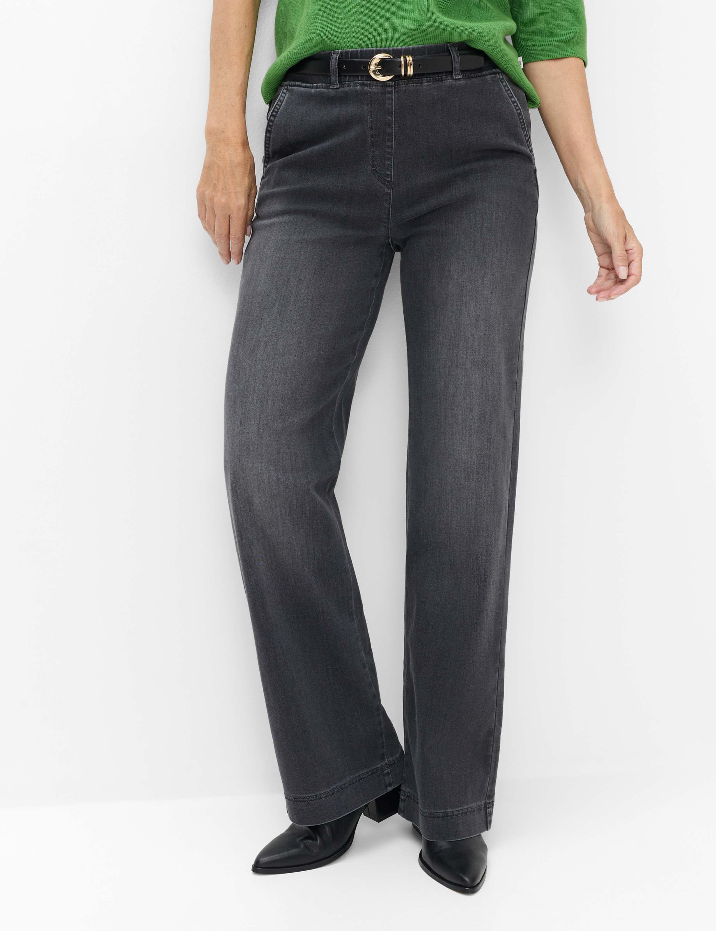 Raphaela by Brax Damen Marlenehose Style PAM FLARED DARK GREY SLIGHTLY USED, denim hellgrau, Gr. 50