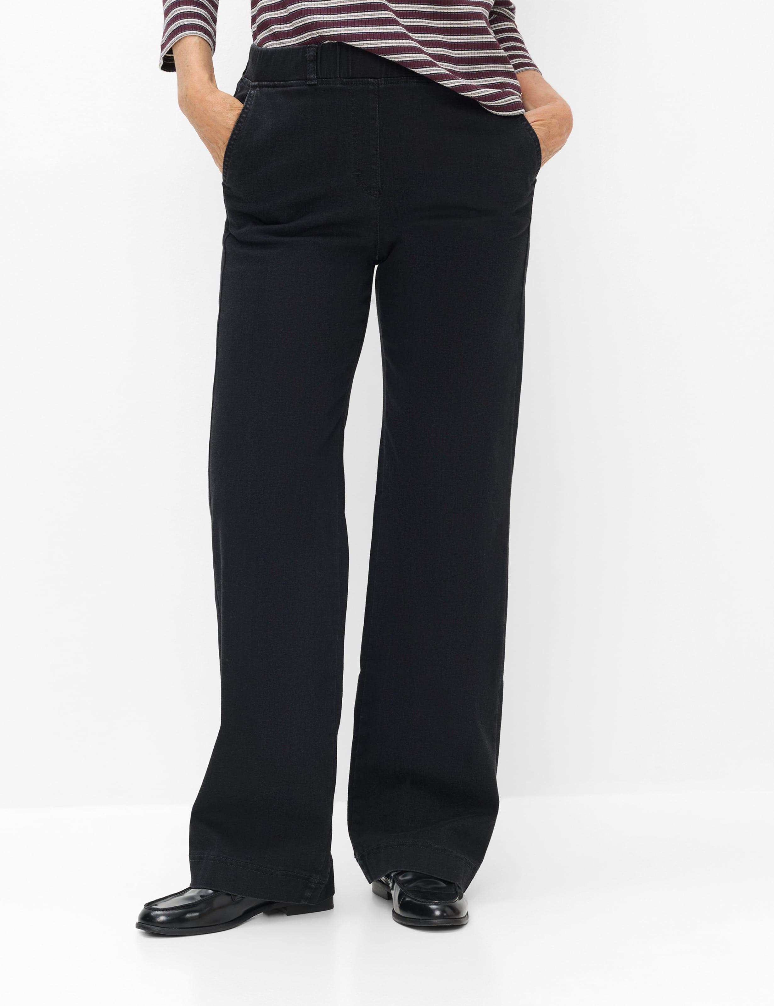 Raphaela by Brax Damen Marlenehose Style PAM FLARED BLACK, denim schwarz, Gr. 42K
