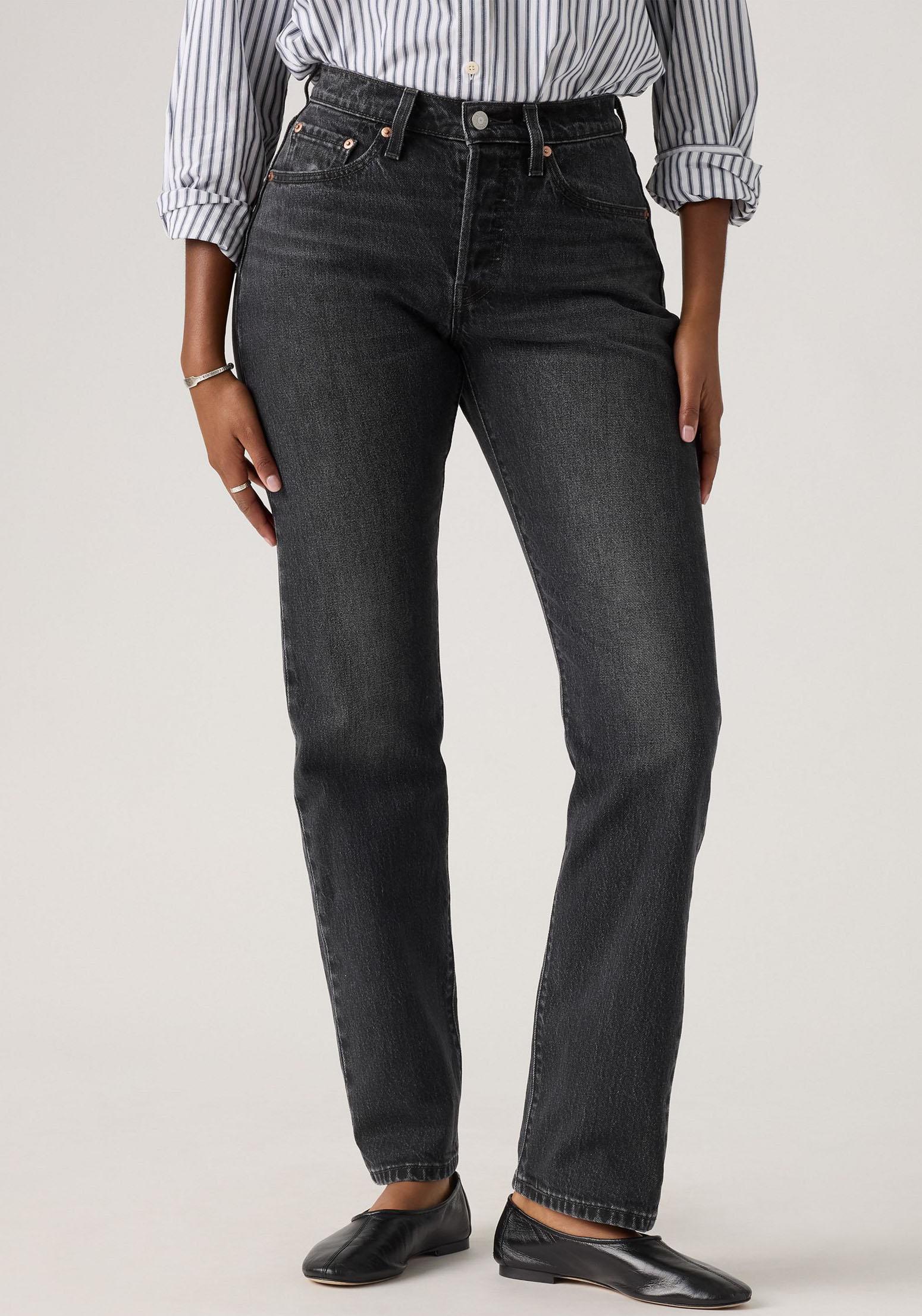 Stretch-Jeans Levi's "Lv Jeans 501 Curve Blacks", Damen, Gr. 28, LäNge 30, Schwarz (Memories Of You), Denim/Jeans, Obermaterial: 99% Baumwolle, 1% Elasthan, Bequem Lang, Jeans, Die Passform Schmeichelt Kurvigen Figuren