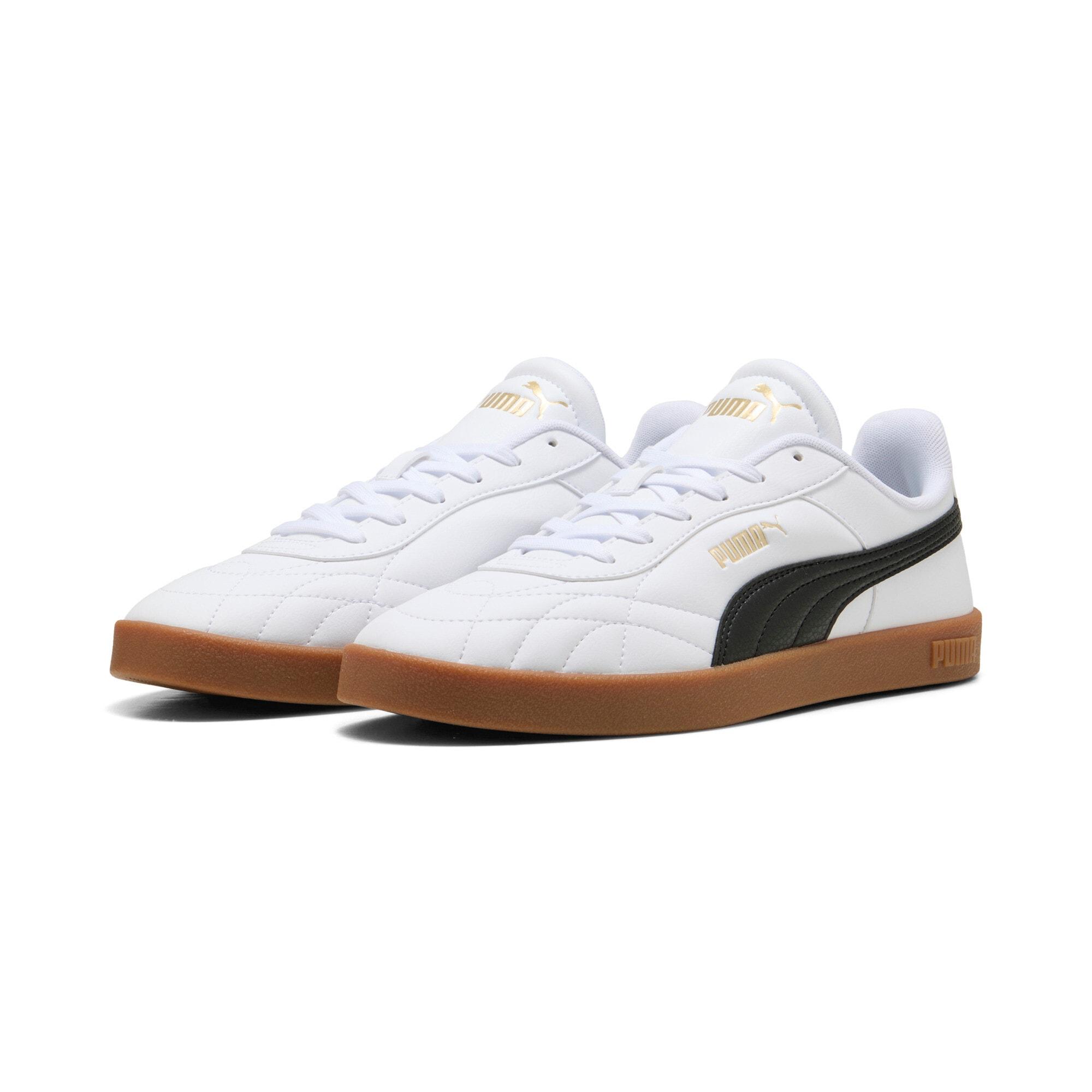 Sneaker Puma "Club II Indoor", Herren, Gr. 42,5, Weiß (Puma Weiß, Puma Schwarz, Gum), Synthetik, Unifarben, Schuhe Sneaker, FüR Sportlichen Look, Mit Profiliertem Gummi-Laufsohlenprofil