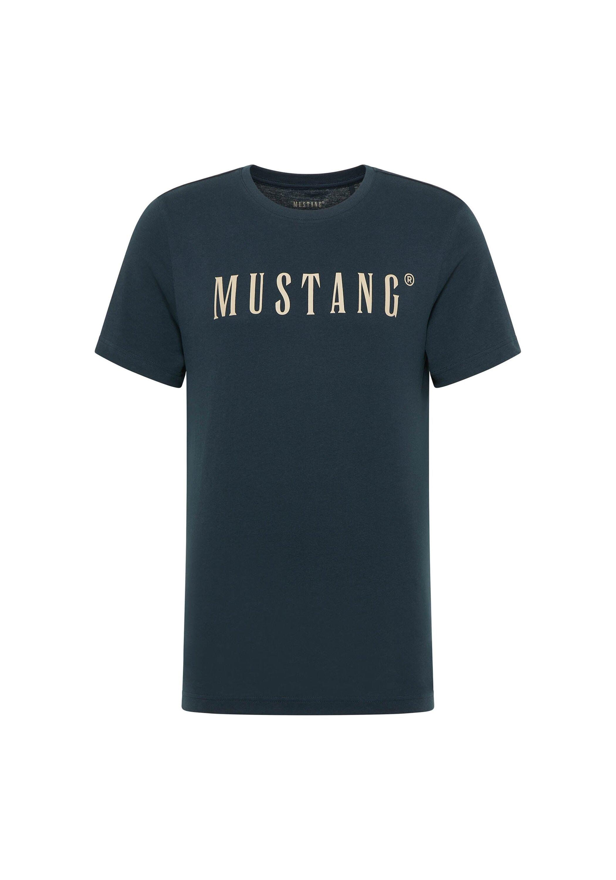T-Shirt Mustang "T-Shirt Style Austin 1Er Pack", Herren, Gr. S, Blau (Dunkelblau), Obermaterial: 100% Baumwolle Co(Bio)., Shirts T-Shirt