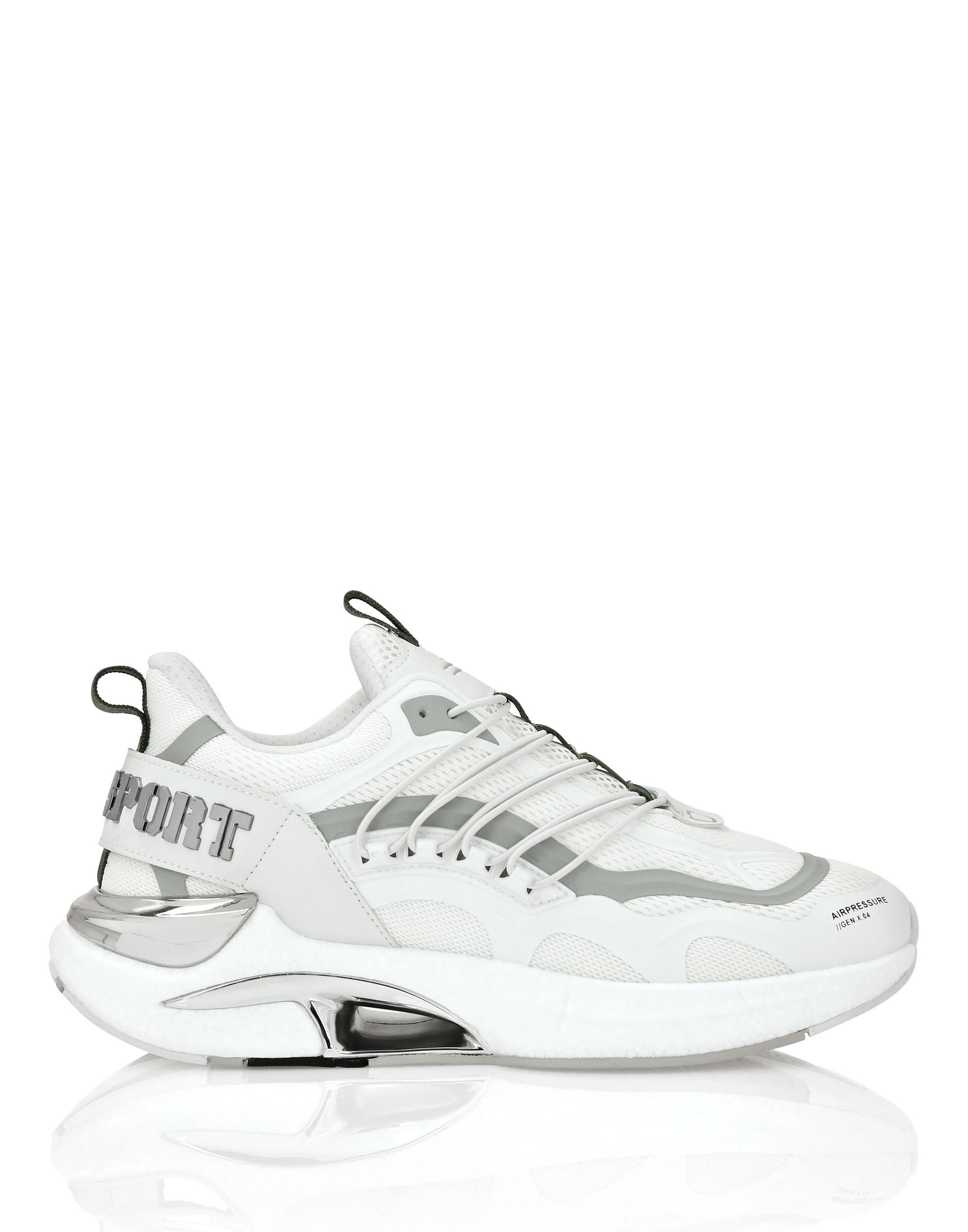 Sneaker Plein Sport "Air Pressure //Gen.X.4", Damen, Gr. 36, Normalschaft, Weiß (0105, Weiß, GrüN), Schuhe Sneaker