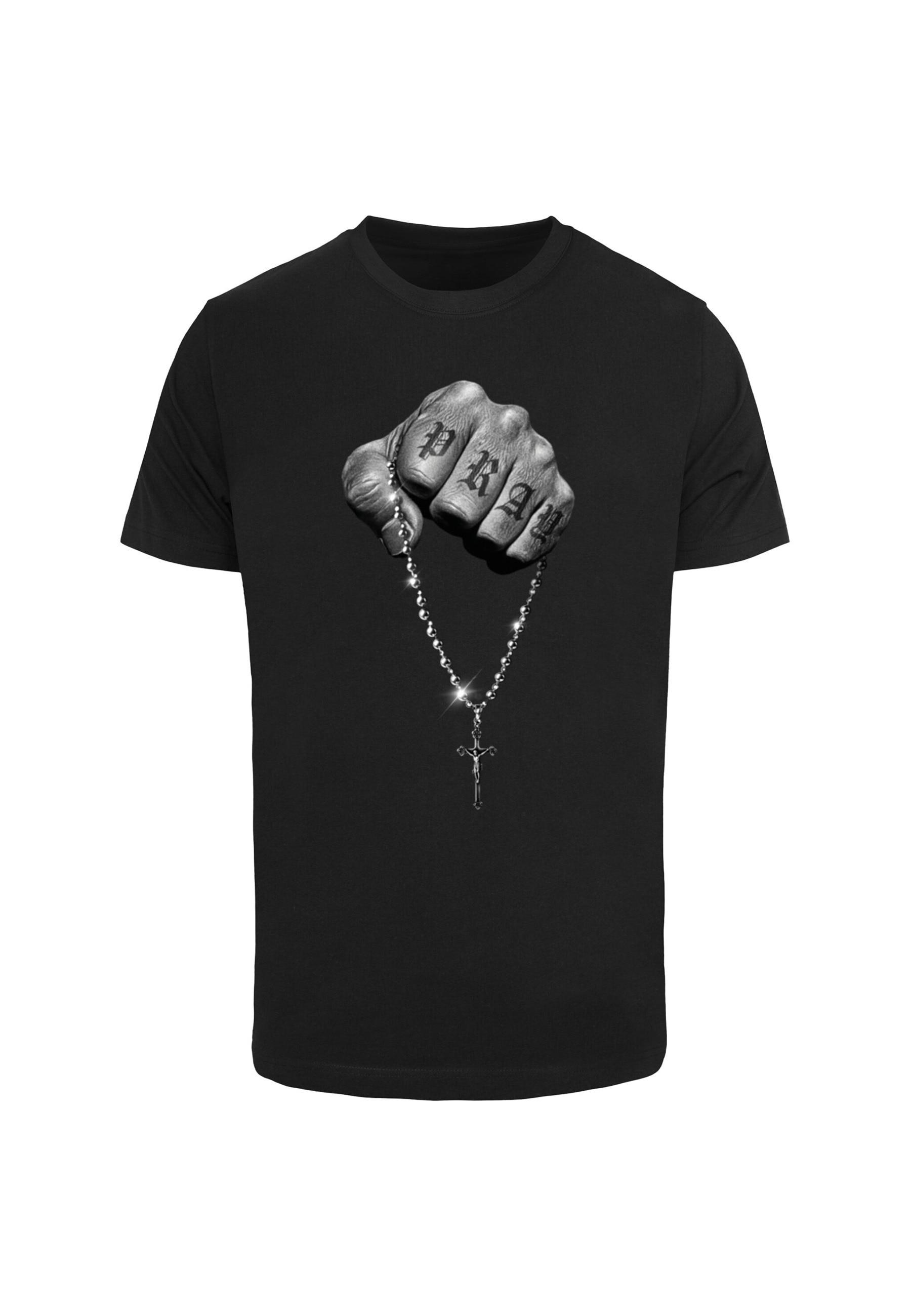 T-Shirt MisterTee "Mistertee Faith Meets Strength Tee", Jungen, Gr. M, Schwarz, 100% Baumwolle, Bedruckt, Normal, Rundhals, Shirts T-Shirt