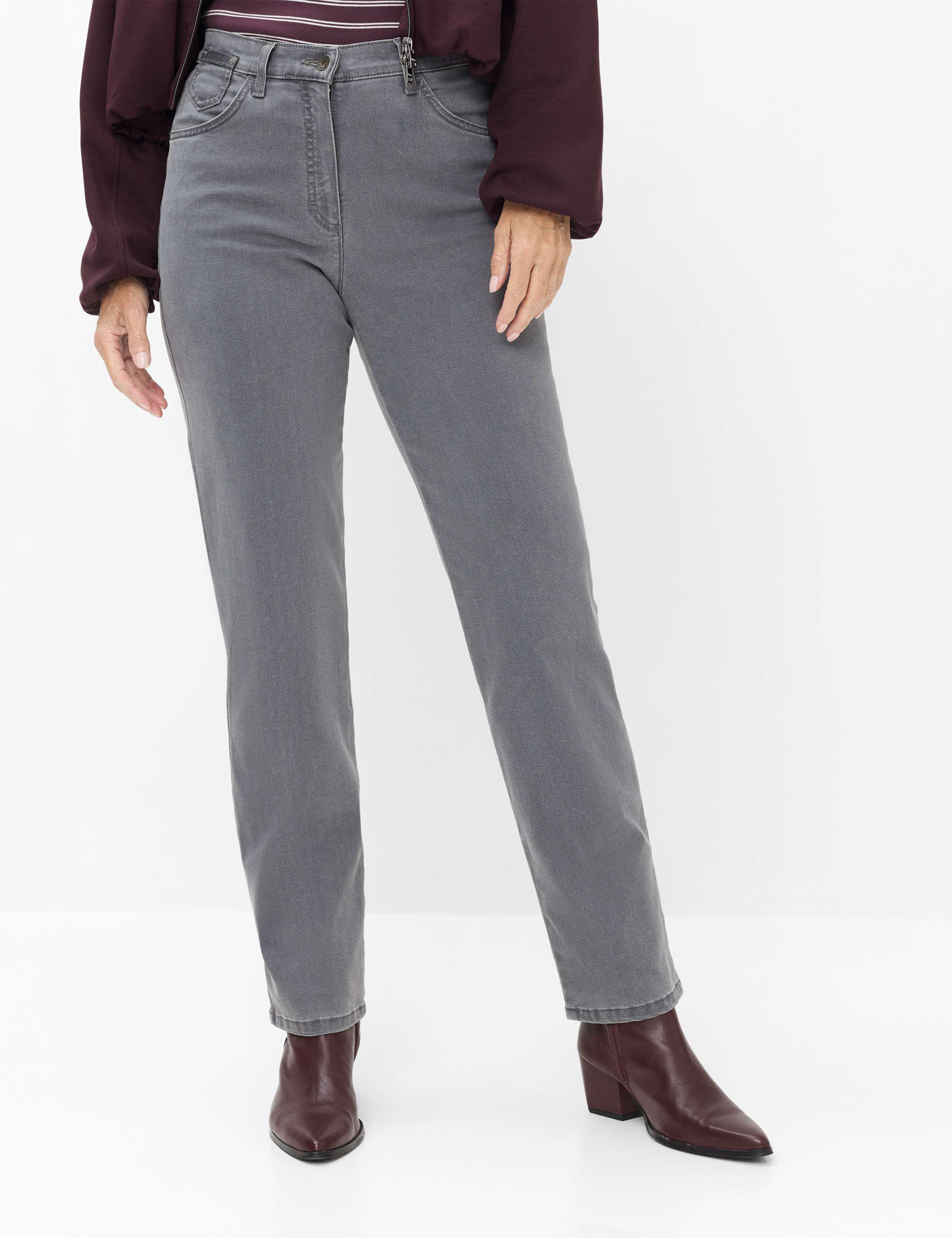 Raphaela by Brax Damen Five-Pocket-Hose Style CORRY, denim grau, Gr. 54K