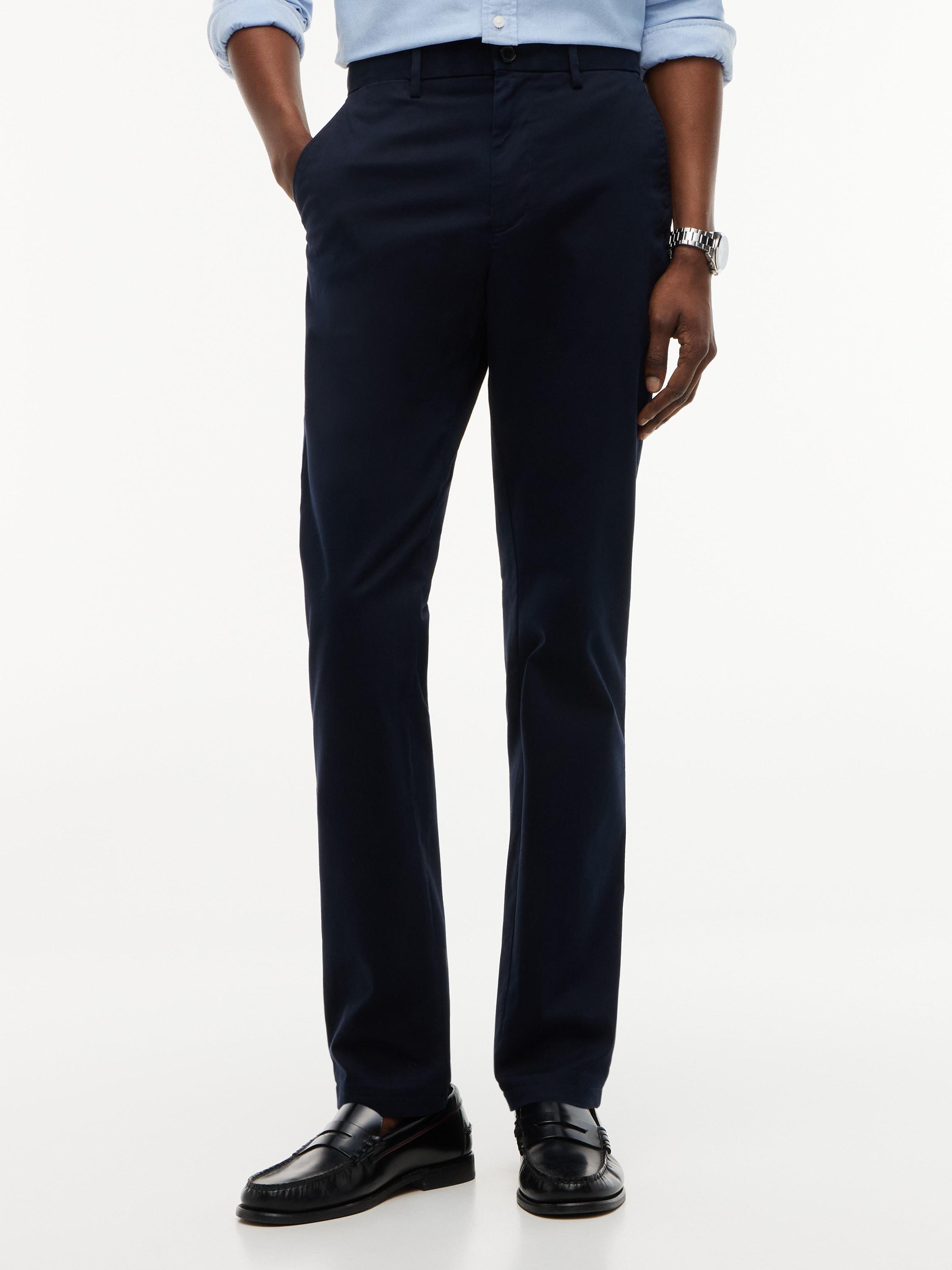 Chinohose Tommy Hilfiger "Chino Bleecker 1985 Pima Co", Herren, Gr. 32, LäNge 32, Blau, Twill, Obermaterial: 96% Baumwolle, 4% Elasthan, Normal, Hosen Chinohose