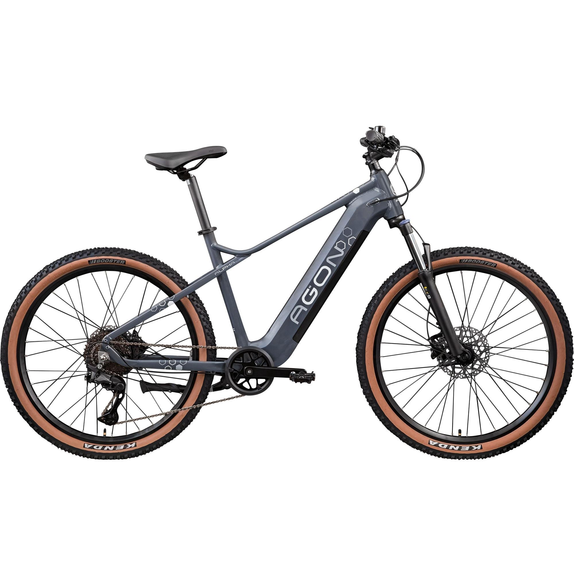 E-Bike Agon "Alpha" Gr. 48, Grau (Dunkelgrau), ElektrofahrräDer, 48Cm, 27,5 Zoll (69,85Cm), Pedelec, Elektrofahrrad FüR Damen U. Herren, Mtb