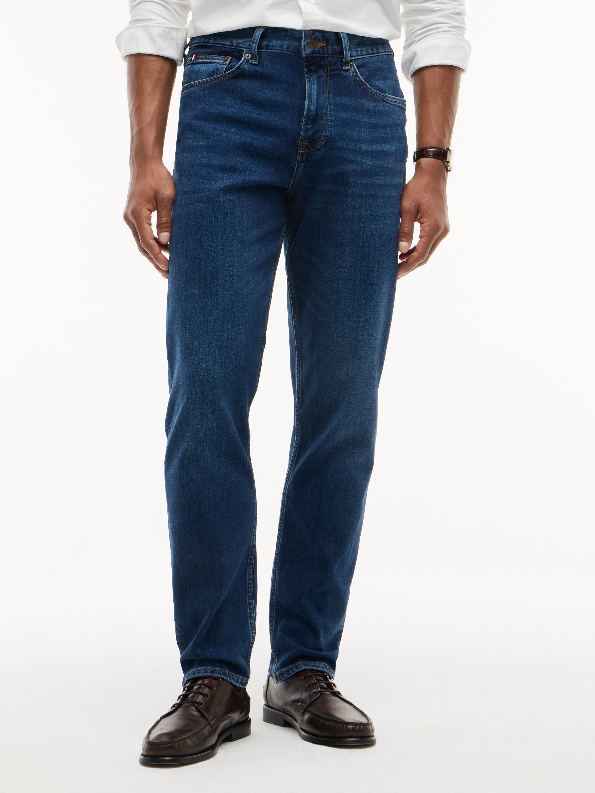 Straight-Jeans Tommy Hilfiger "Core Harlem", Herren, Gr. 34, LäNge 34, Blau (Royal Blau), Denim/Jeans, Obermaterial: 99% Baumwolle, 1% Elasthan, Jeans Straight-Jeans