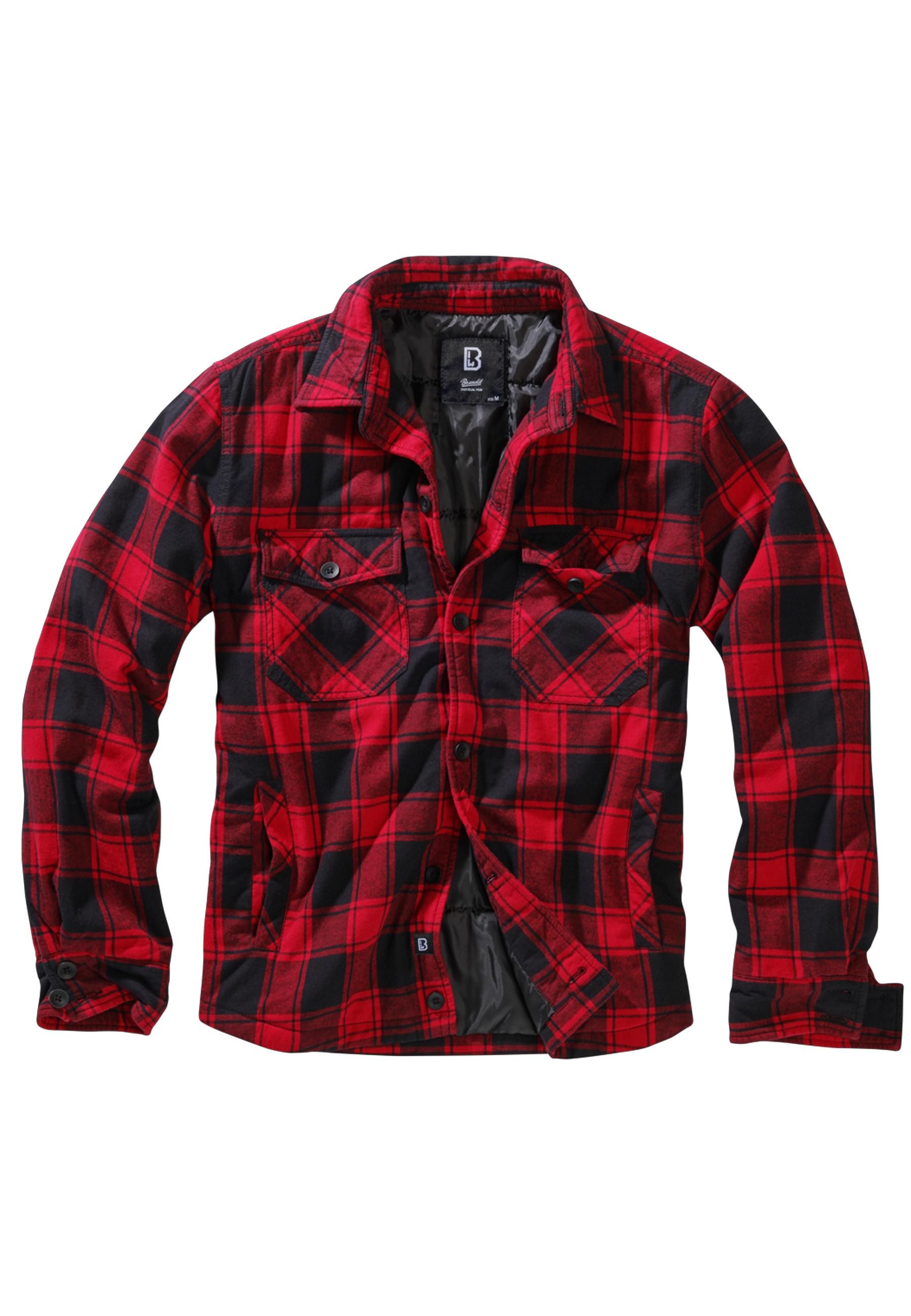 Funktionsmantel Brandit "Brandit Herren Lumberjacket", MäDchen, Gr. M, Rot (Rot, Schwarz), 100% Baumwolle, MäNtel