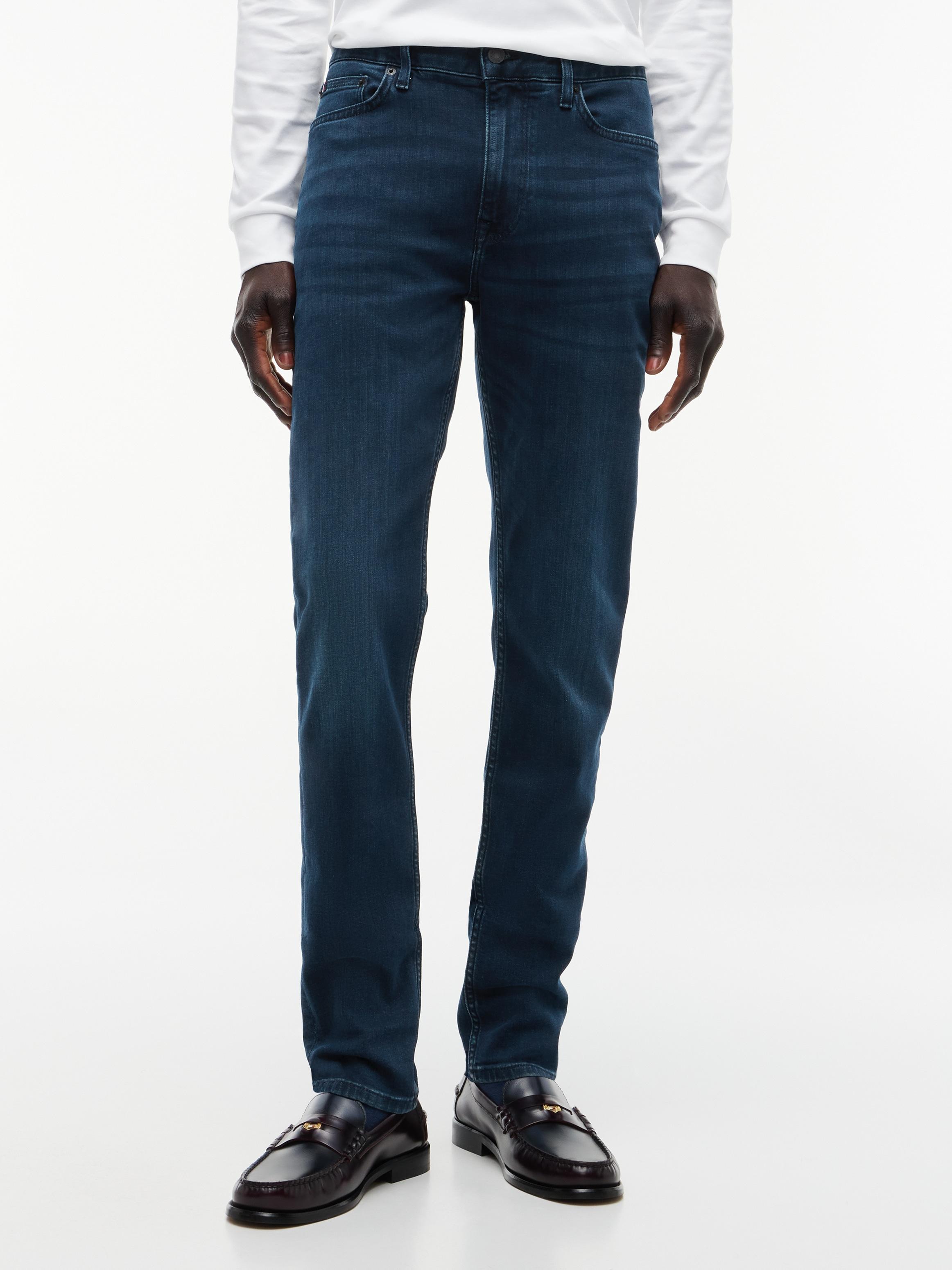 Slim-Fit-Jeans Tommy Hilfiger "Core Bleecker", Herren, Gr. 36, LäNge 36, Blau (Tiefblau), Denim/Jeans, Obermaterial: 98% Baumwolle, 2% Elasthan, Slim Fit Lang, Jeans Slim-Fit-Jeans, Mit Dezenter Waschung