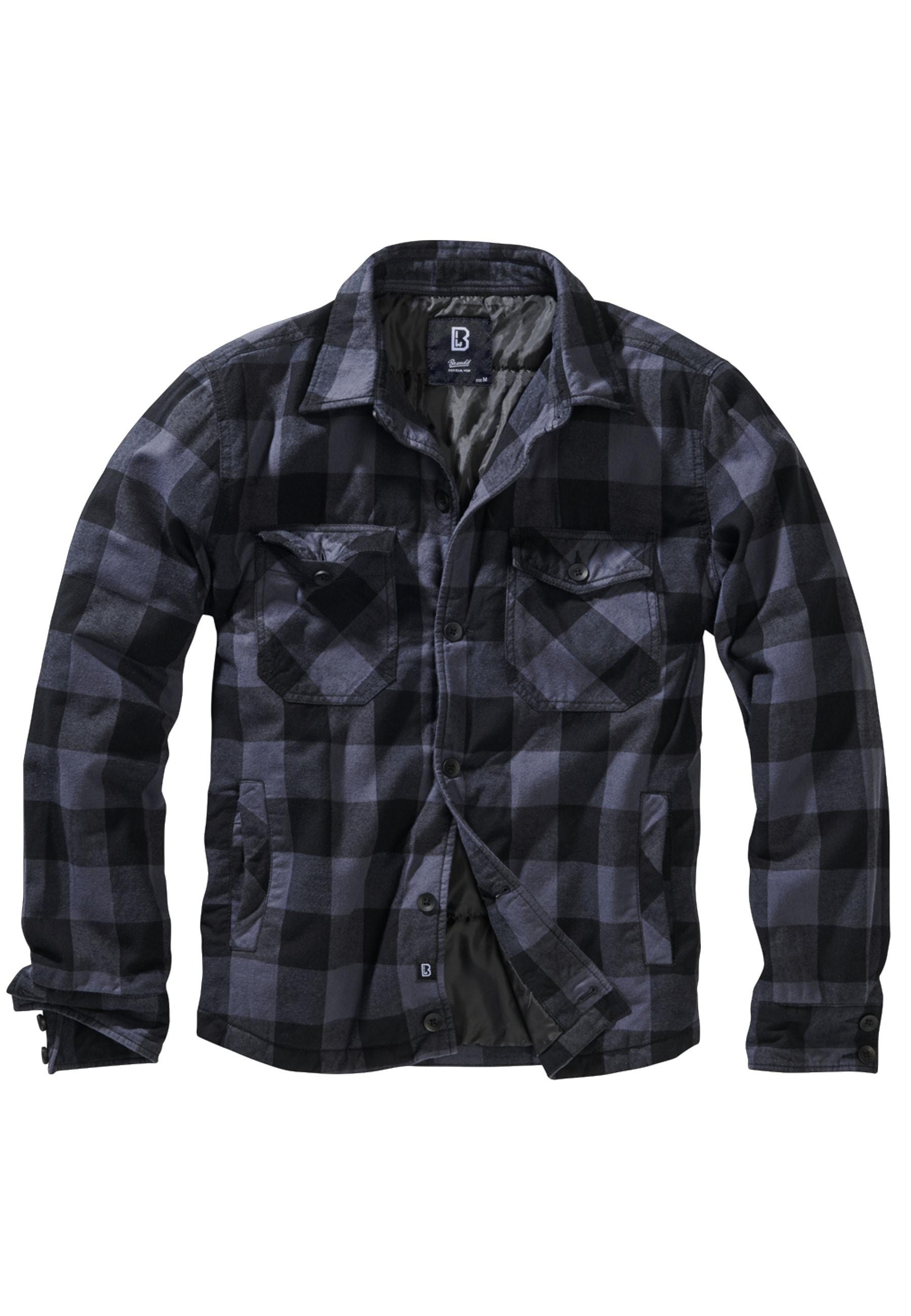 Funktionsmantel Brandit "Brandit Herren Lumberjacket", MäDchen, Gr. 4XL, Schwarz-Weiß (Schwarz, Grau), 100% Baumwolle, MäNtel