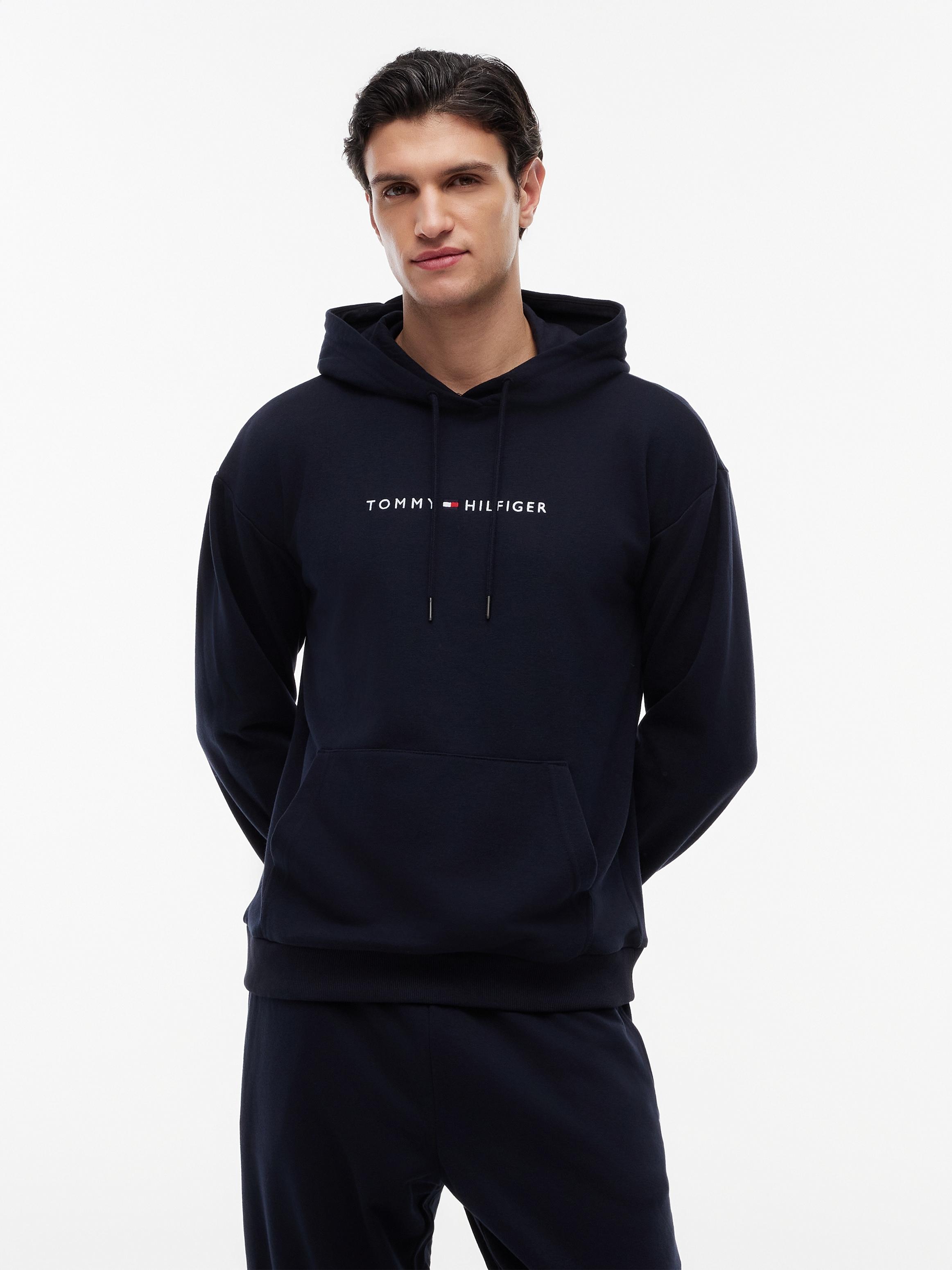 Hoodie, Herren, Gr. S (48), Blau (Desert Sky), Sweatware, Obermaterial: 50% Baumwolle, 50% Polyester, Tommy Hilfiger Underwear, Regular Fit, RippbüNdchen, Sweatshirts Hoodie, Mit Stickerei, Regualr Fit, Mit KäNgurutasche, Im LäSsigen Design