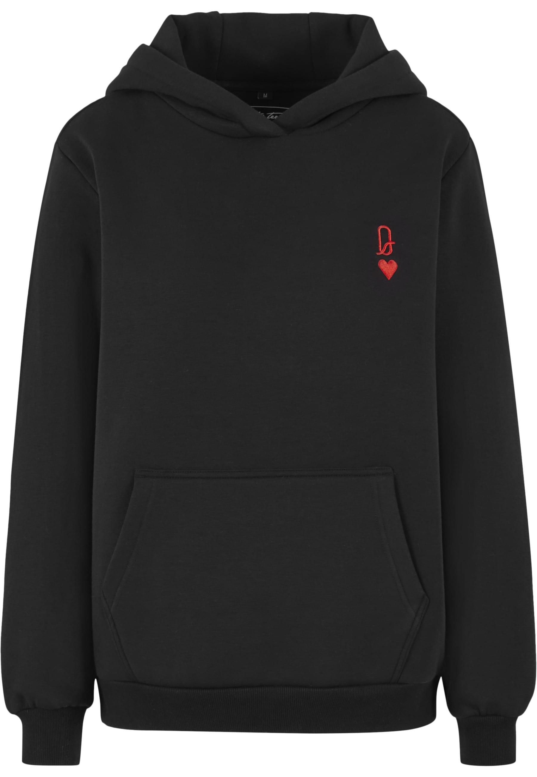 Kapuzensweatshirt Miss TEE "Miss Tee Queen Card EMB Fluffy Hoody", Damen, Gr. Xs, Schwarz, 100% Baumwolle, Bedruckt, Rundhals, Sweatshirts
