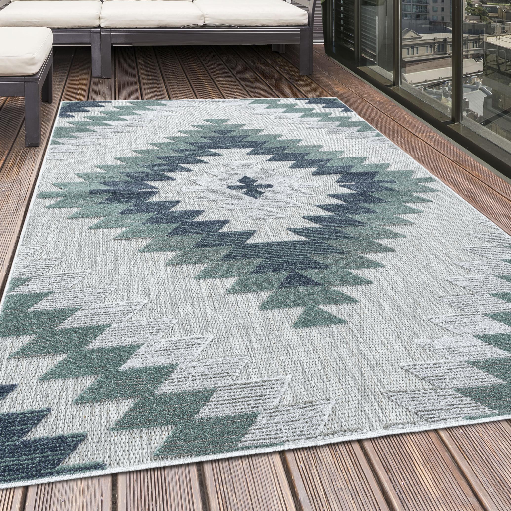 Teppich Ayyildiz Teppiche "Bahama 5154", Blau, B:80Cm H:8Mm L:250Cm, Polypropylen, Teppiche, Teppich, LäUfer, Flachflor Mit Hoch-Tief-Struktur, In-Und Outdoor Geeignet