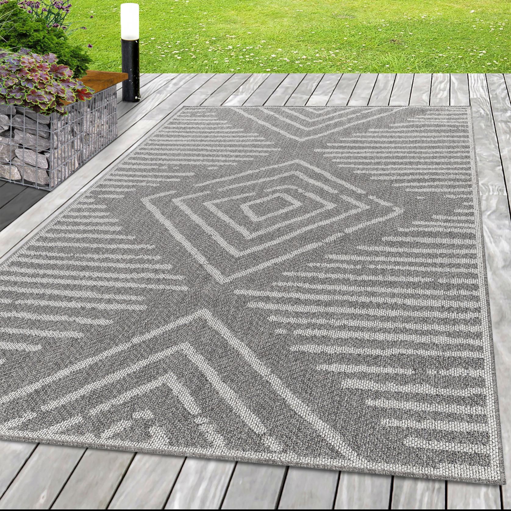 Teppich Ayyildiz Teppiche "Aruba 4902", Grau, B:160Cm H:6Mm L:230Cm, Polypropylen, Teppiche, Teppich, Pflegeleicht, Modern, In- Und Outdoor Geeignet