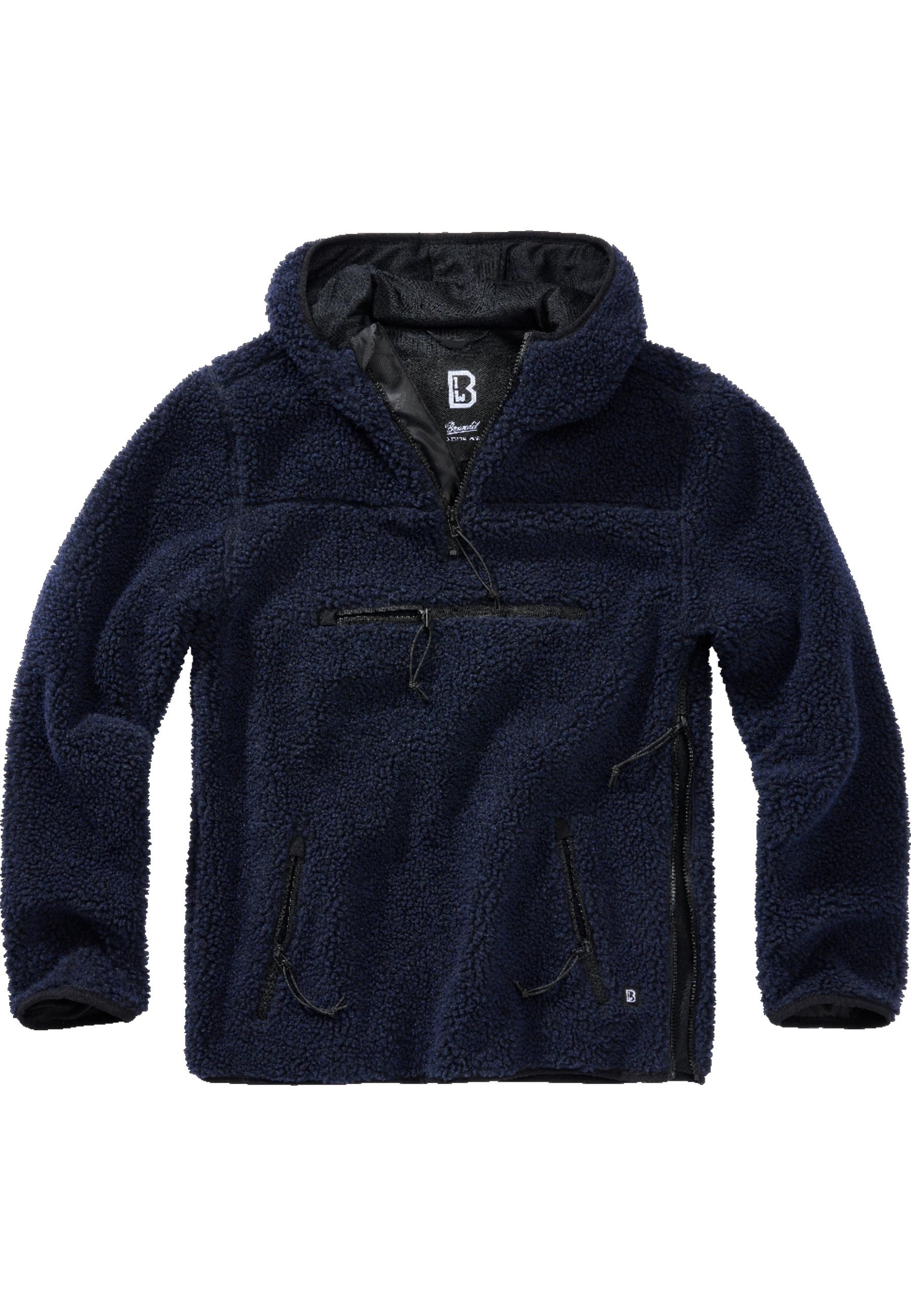 Anorak Brandit "Brandit Herren Teddyfleece Worker Pullover", Herren, Gr. 3XL, Navy, 100% Polyester, Unifarben, Normal, Ohne Ausschnitt, Jacken