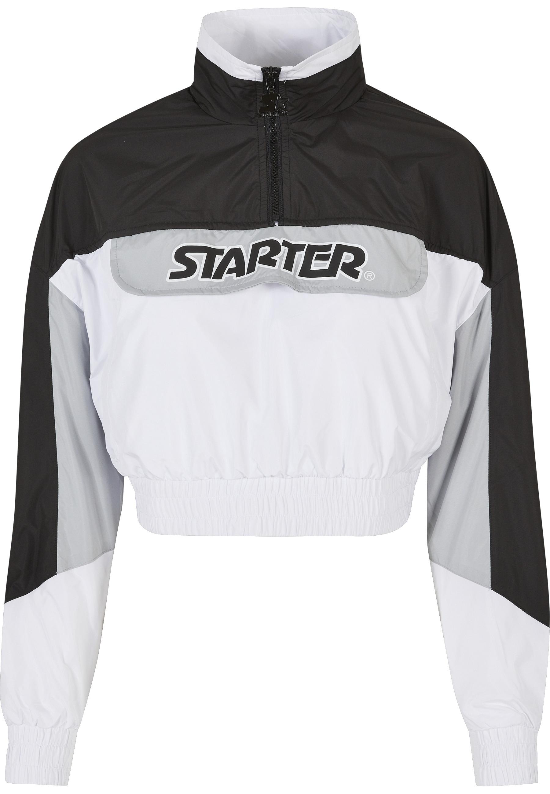 Langmantel Starter Black Label "Starter Black Label Damen", Damen, Gr. M, Schwarz-Weiß (Schwarz, Weiß), 100% Polyester, MäNtel