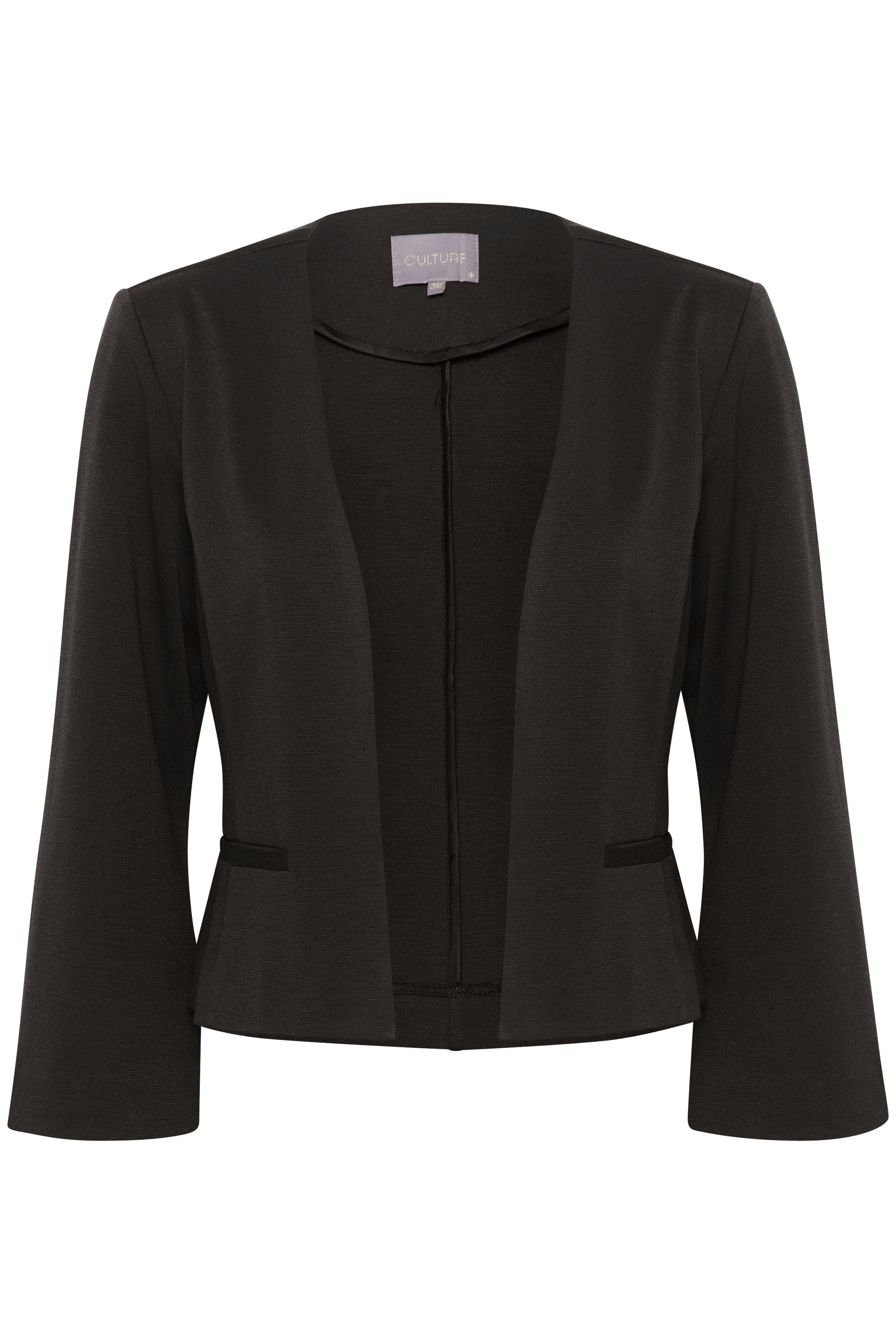 Blusenblazer Culture "Blazer Cueloise", Damen, Gr. 34, Schwarz, Obermaterial: 74% Polyester Pes. 22% Viskose Cv. 4% Elasthan El., Blazer Blusenblazer