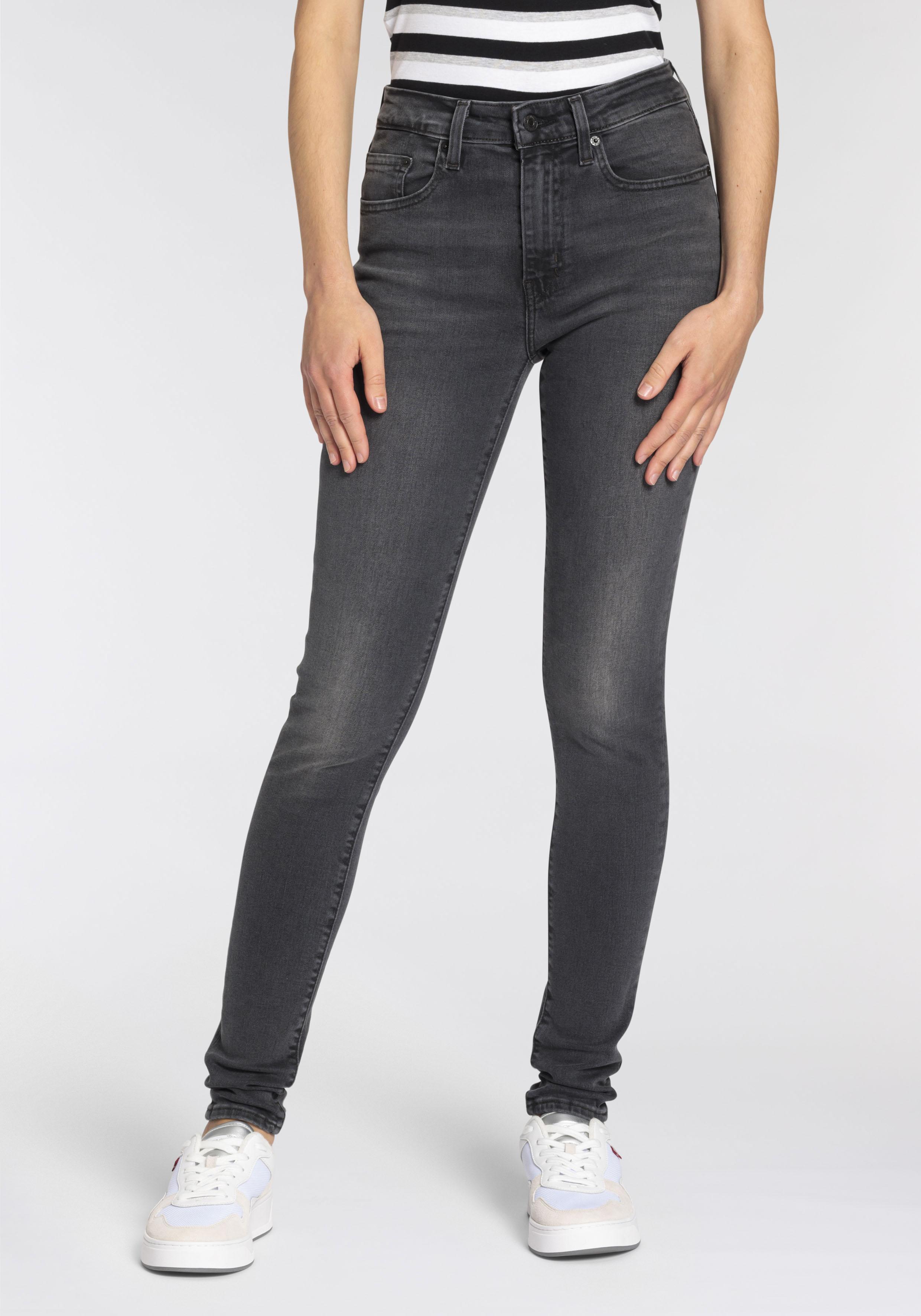 Skinny-Fit-Jeans Levi's "721 High Rise Skinny", Damen, Gr. 32, LäNge 32, Schwarz (Schwarz Wash), Denim/Jeans, Obermaterial: 85% Baumwolle, 7% Lyocell, 6% Elastomultiester, 2% Elasthan, Skinny Fit Lang, Jeans, Mit Hohem Bund