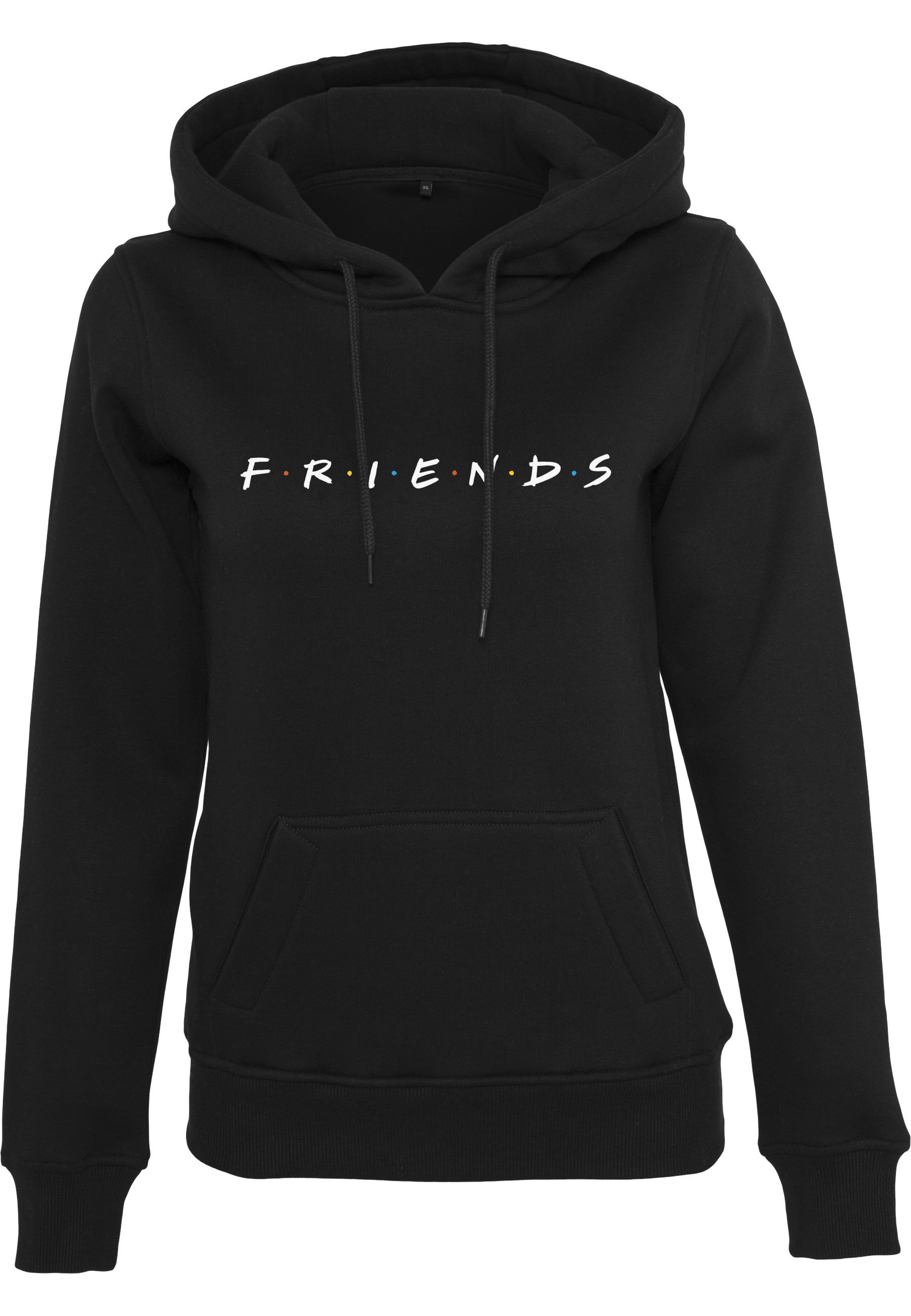 Kapuzenpullover Merchcode "Merchcode Damen Ladies Friends Hoody", Damen, Gr. L, Schwarz, 65% Baumwolle, 35% Polyester, Unifarben, Normal, Ohne Ausschnitt, Pullover Kapuzenpullover