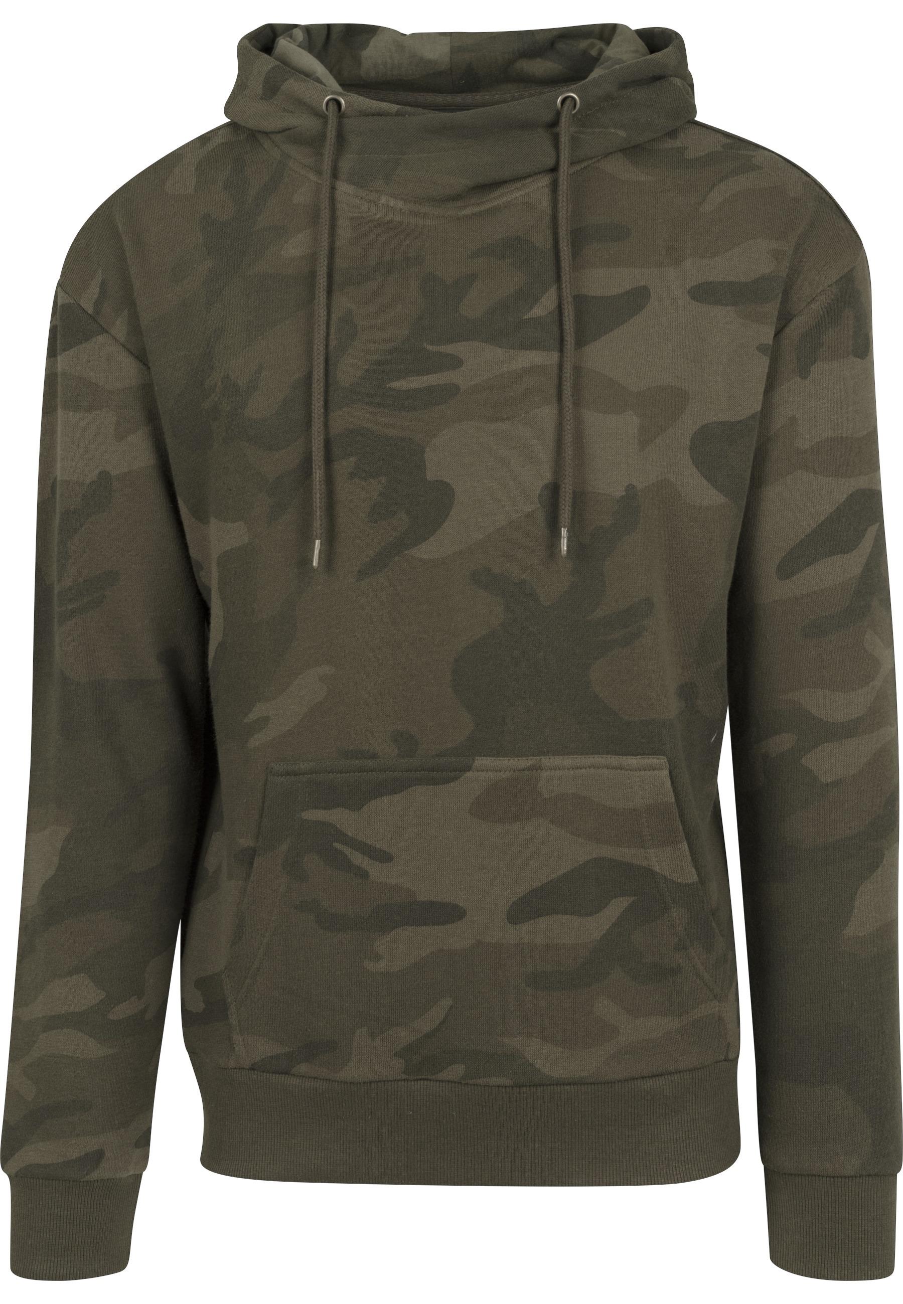 Hoodie Urban Classics "Urban Classics Herren High Neck Camo Hoody", Herren, Gr. S, Olive Camo, 60% Baumwolle, 40% Polyester, Mehrfarbig, Rundhals, Sweatshirts Hoodie