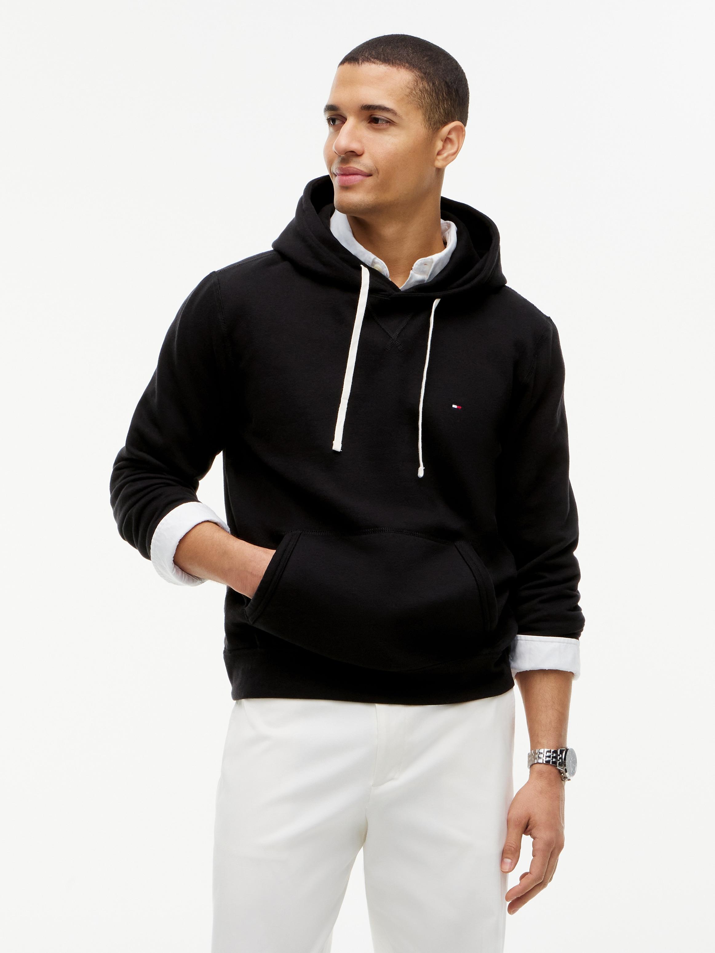 Hoodie Tommy Hilfiger "Essential Fleece", Herren, Gr. L, Schwarz, Sweatware, Obermaterial: 60% Baumwolle, 40% Polyester, Sweatshirts Hoodie