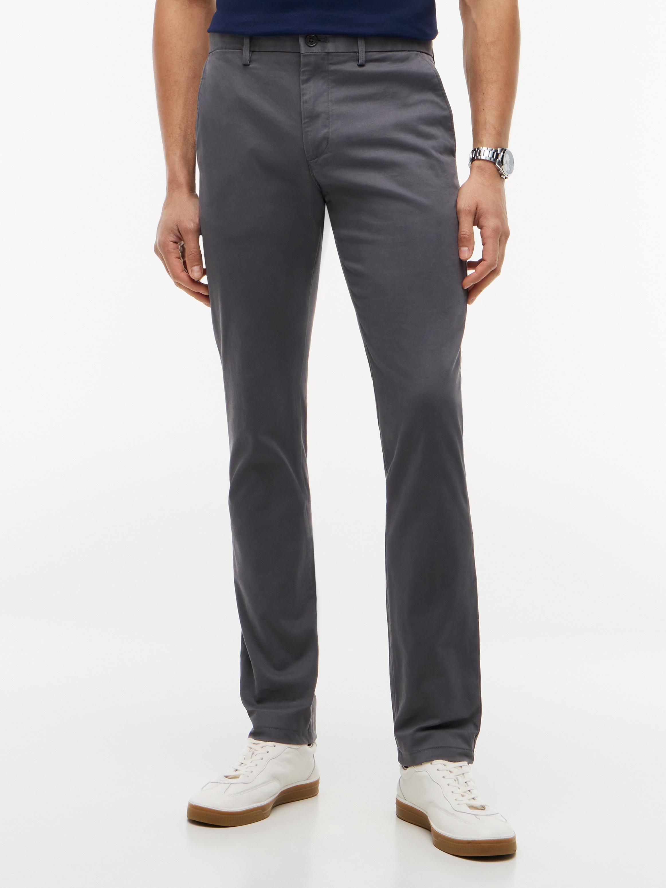 Chinohose Tommy Hilfiger "Chino Bleecker 1985 Pima Co", Herren, Gr. 30, LäNge 30, Grau (Schwarzgrau), Twill, Obermaterial: 96% Baumwolle, 4% Elasthan, Normal, Hosen Chinohose