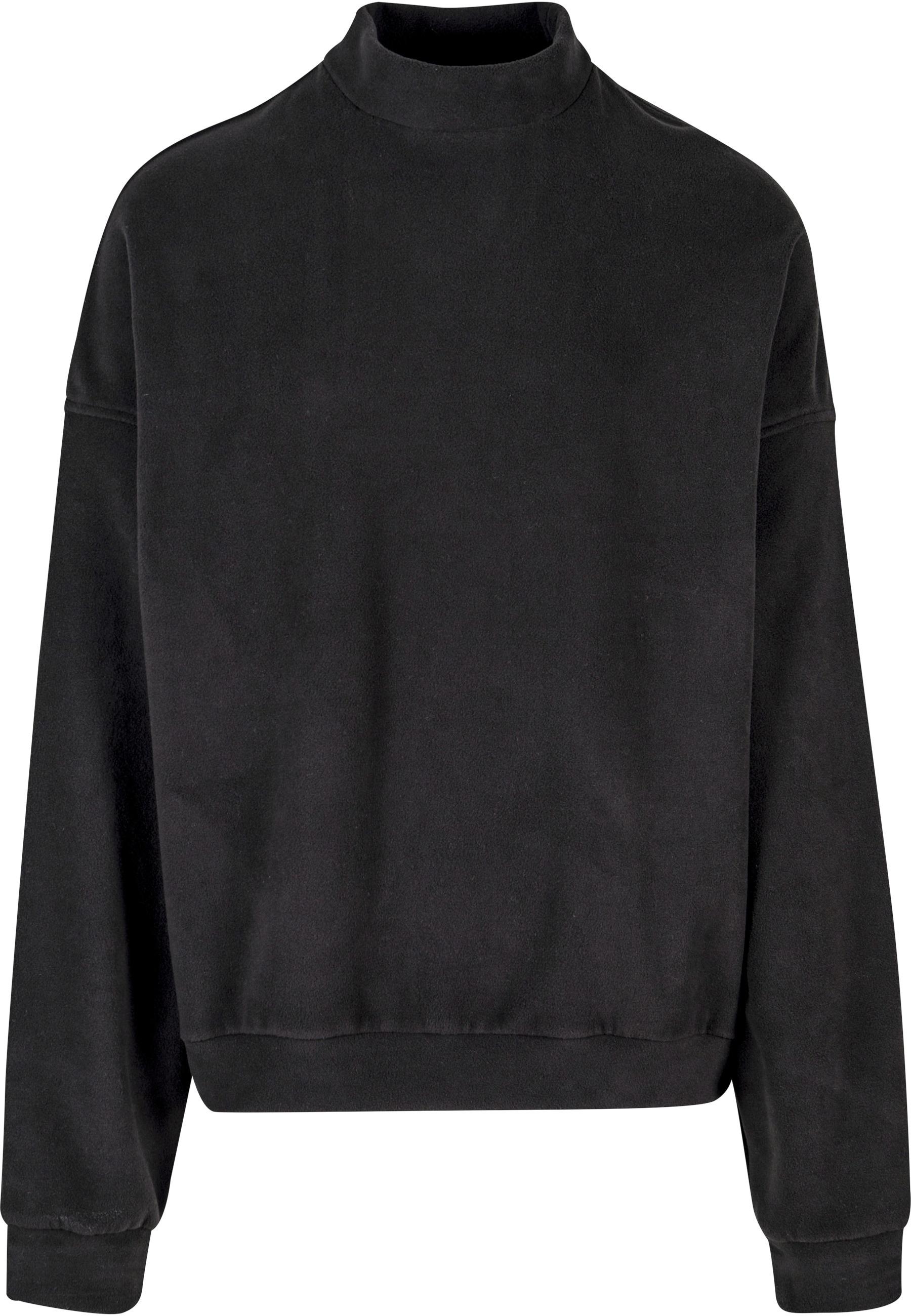 Rundhalspullover Urban Classics "Urban Classics Herren Oversized Polar Fleece Crew", Herren, Gr. L, Schwarz, 100% Polyester, Unifarben, Oversize, HerzföRmiger Ausschnitt, Pullover Rundhalspullover