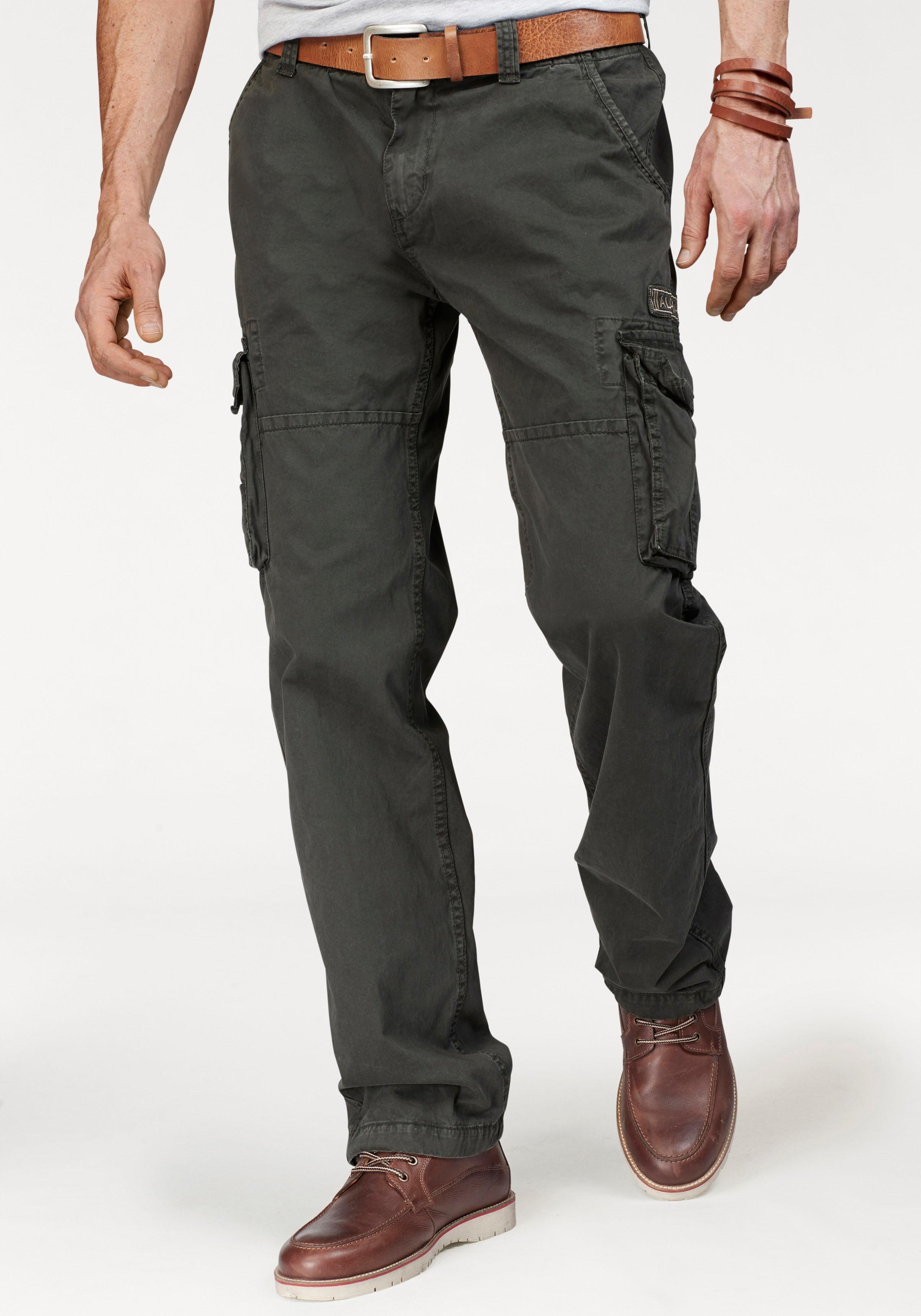 Cargohose Alpha Industries "Jet Pant", Herren, Gr. 34, N-Gr, Grau (Grauschwarz), Web, Obermaterial: 100% Baumwolle, Unifarben, Normal Lang, Hosen Cargohose, Mit Seitlichen Cargotaschen Und Kordelzug Am Beinabschluss