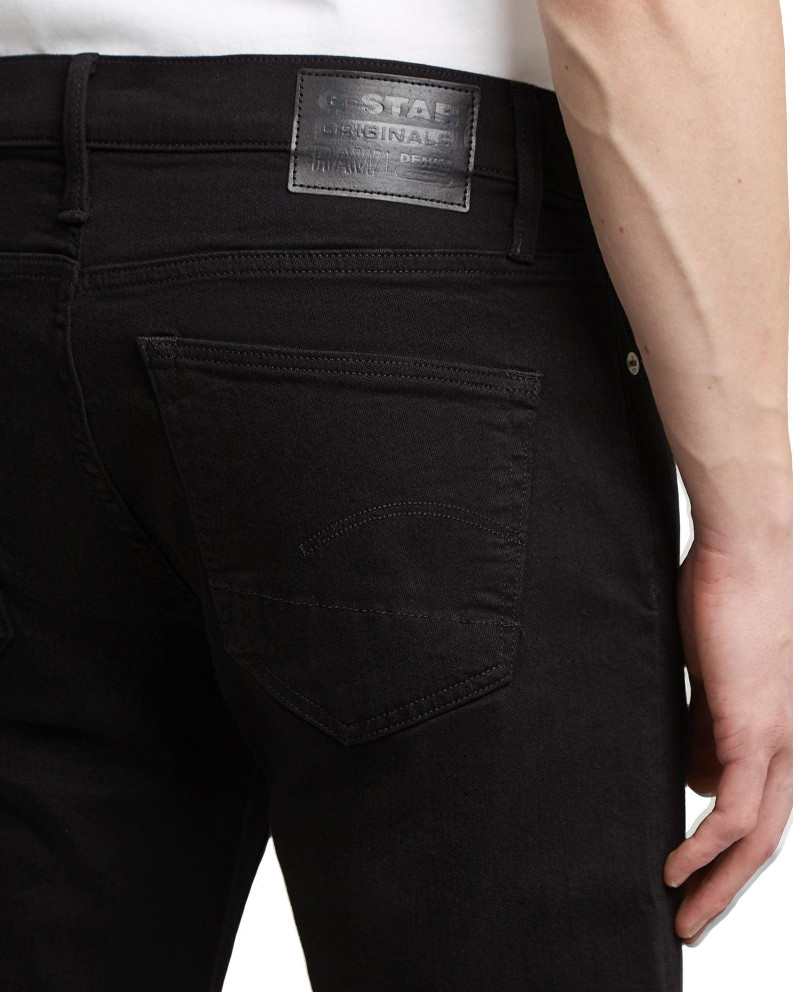 Regular-Fit-Jeans G-STAR "3301 Slim Jeans", Herren, Gr. 35, LäNge 36, Pitch Schwarz, Obermaterial: 66% Baumwolle, 26% Baumwolle, 7% Elastomultiester, 1% Elasthan, Jeans