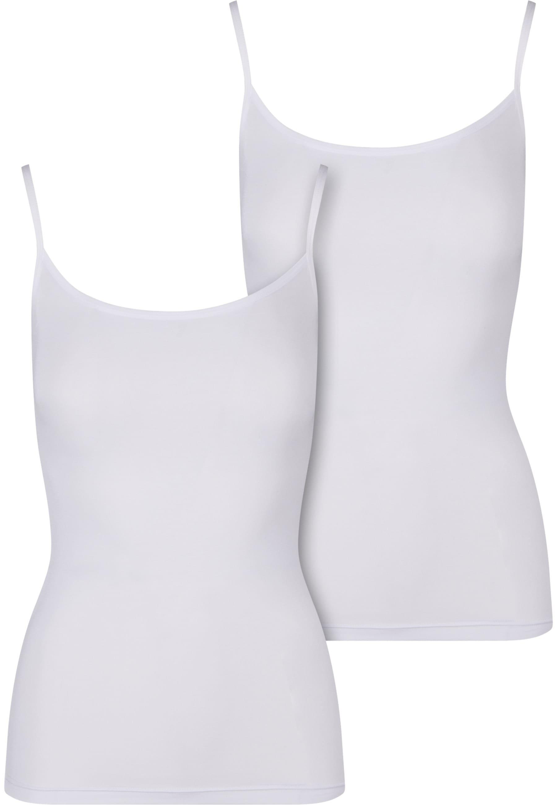Muskelshirt Urban Classics "Urban Classics Ladies Tank Top 2-Pack", Damen, Gr. M, Weiß (Weiß Weiß), 95% Viskose, 5% Elasthan, Unifarben, Normal, Rundhals, Shirts