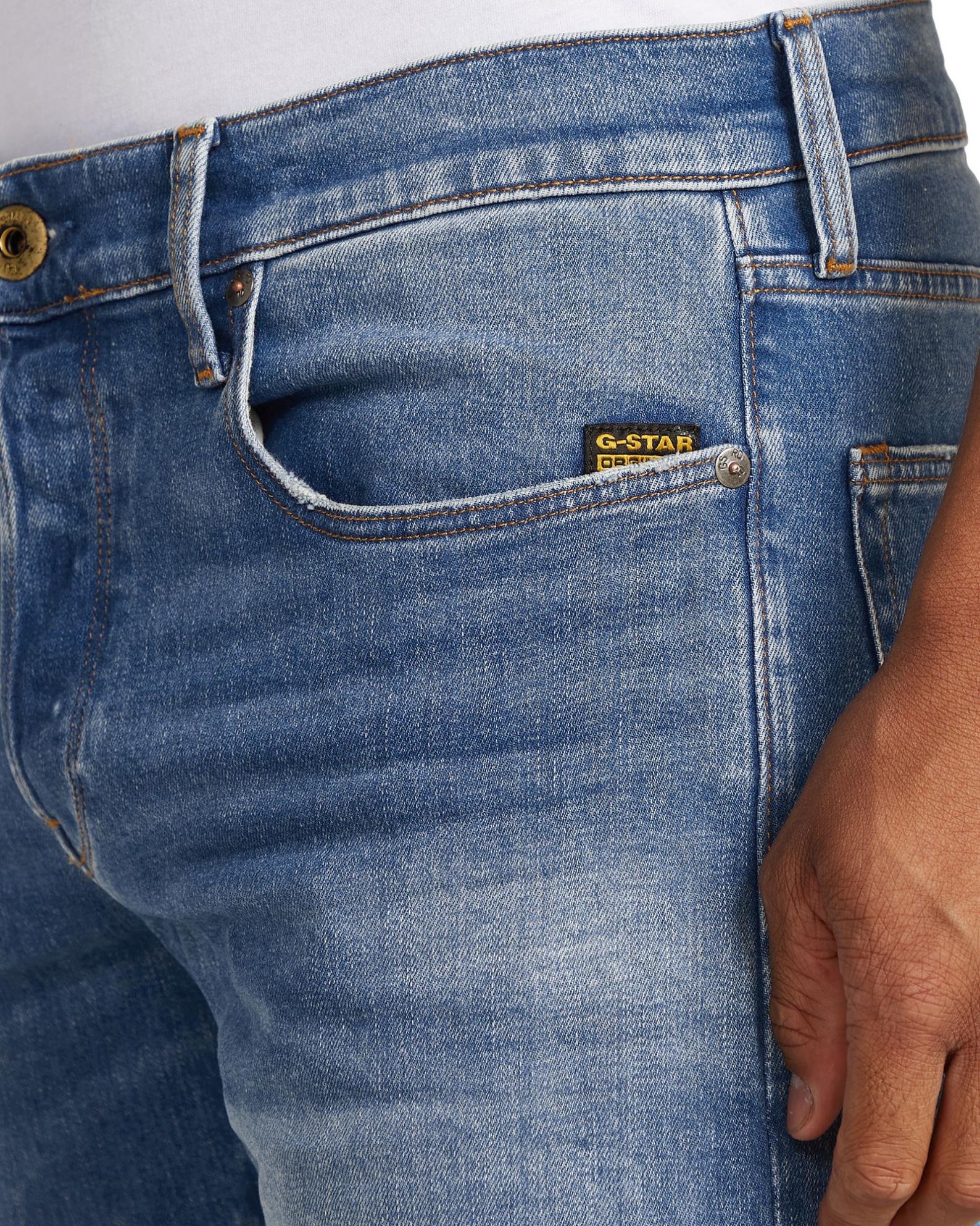 Regular-Fit-Jeans G-STAR "3301 Regular Tapered Jeans", Herren, Gr. 30, LäNge 34, Worn In Azure, Obermaterial: 73% Baumwolle, 25% Baumwolle, 2% Elasthan, Jeans