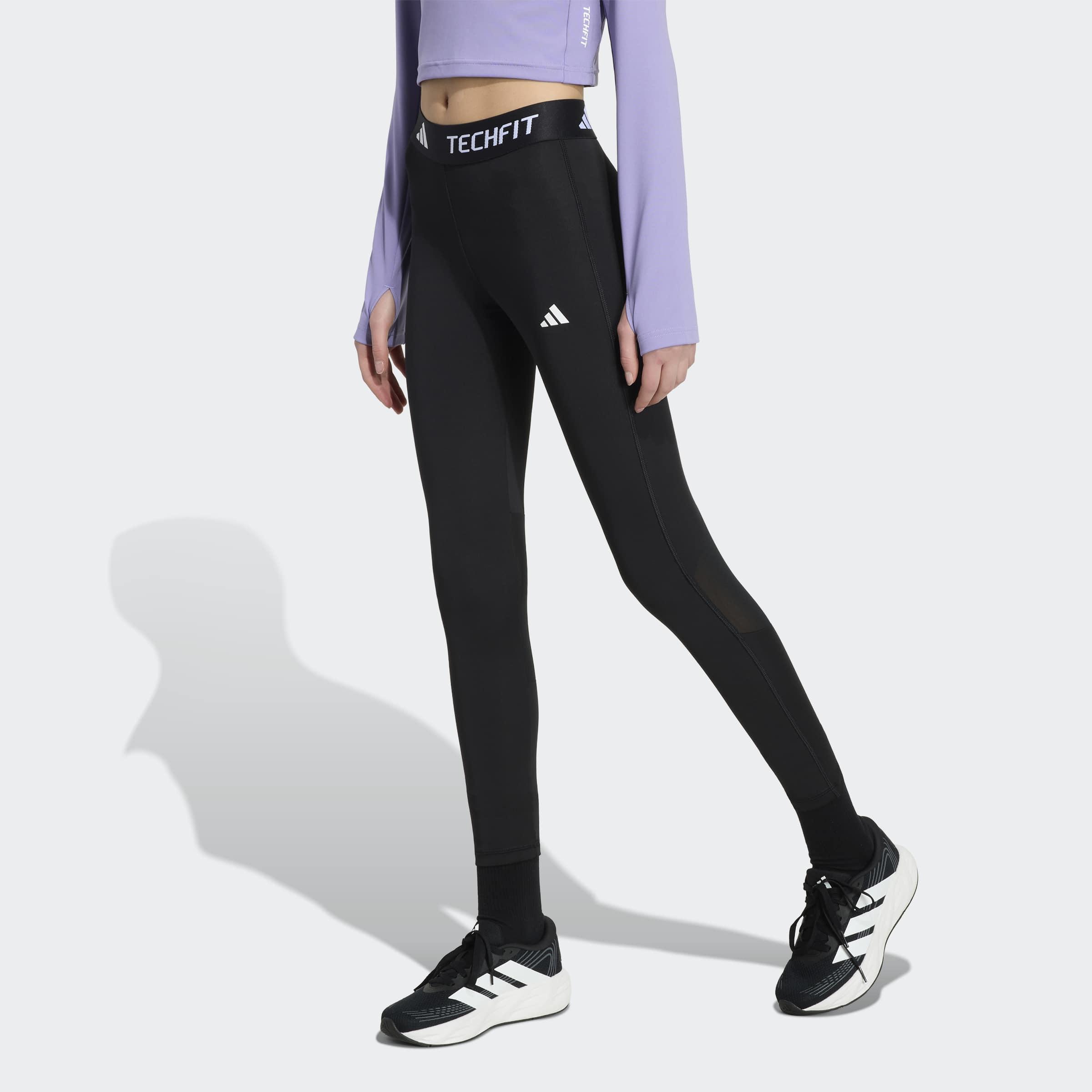 Trainingstights adidas Sportswear "Jg TF 7/8 Leg", MäDchen, Gr. 164, N-Gr, Schwarz, Weiß,, Obermaterial: 83% Polyester, 17% Elasthan, Hosen