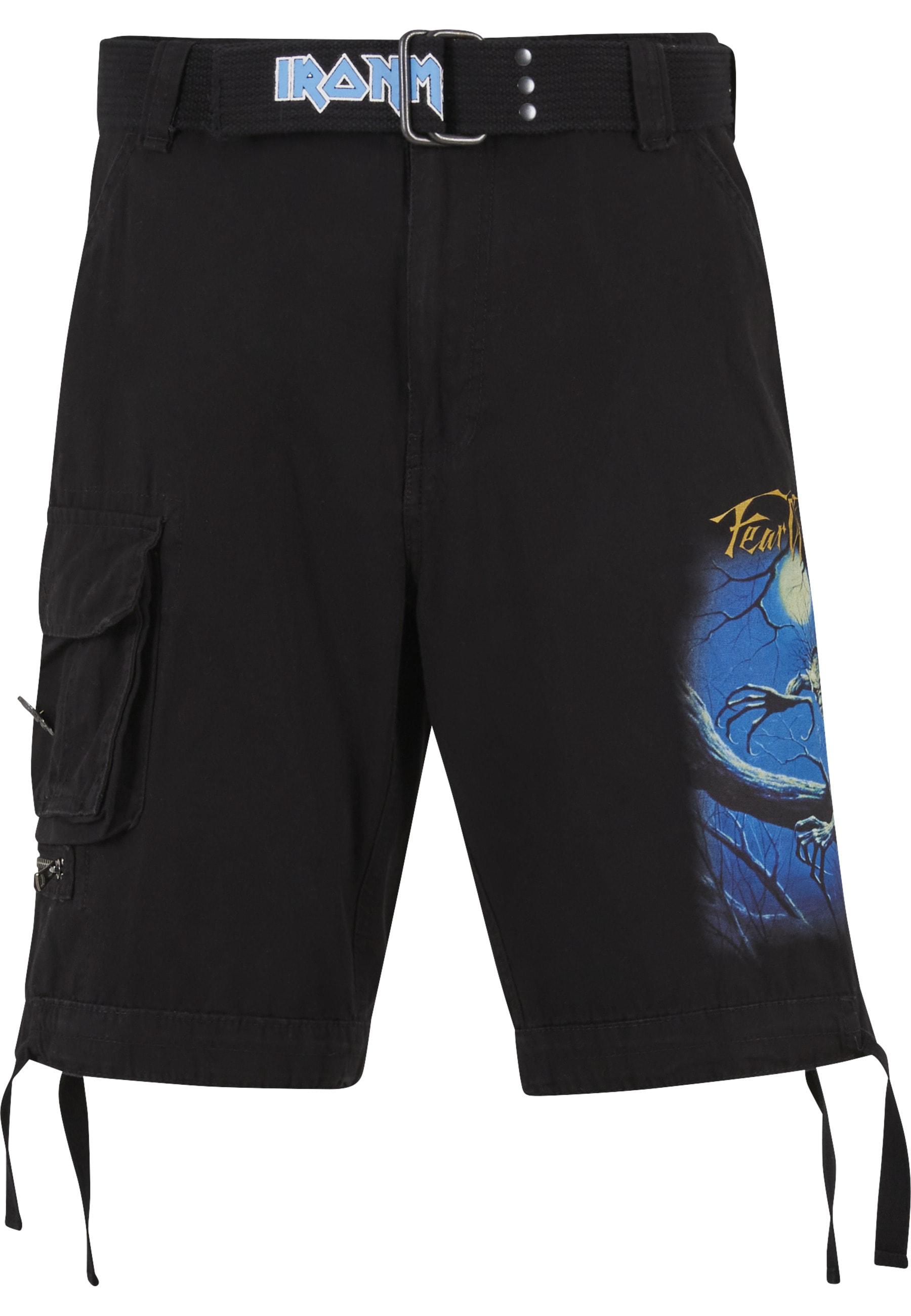Cargoshorts Brandit "Brandit Iron Maiden Savage Shorts Fear Of The Dark", Herren, Gr. 4XL, Us-GrößEn, Schwarz, 100% Baumwolle, Normal, Hosen