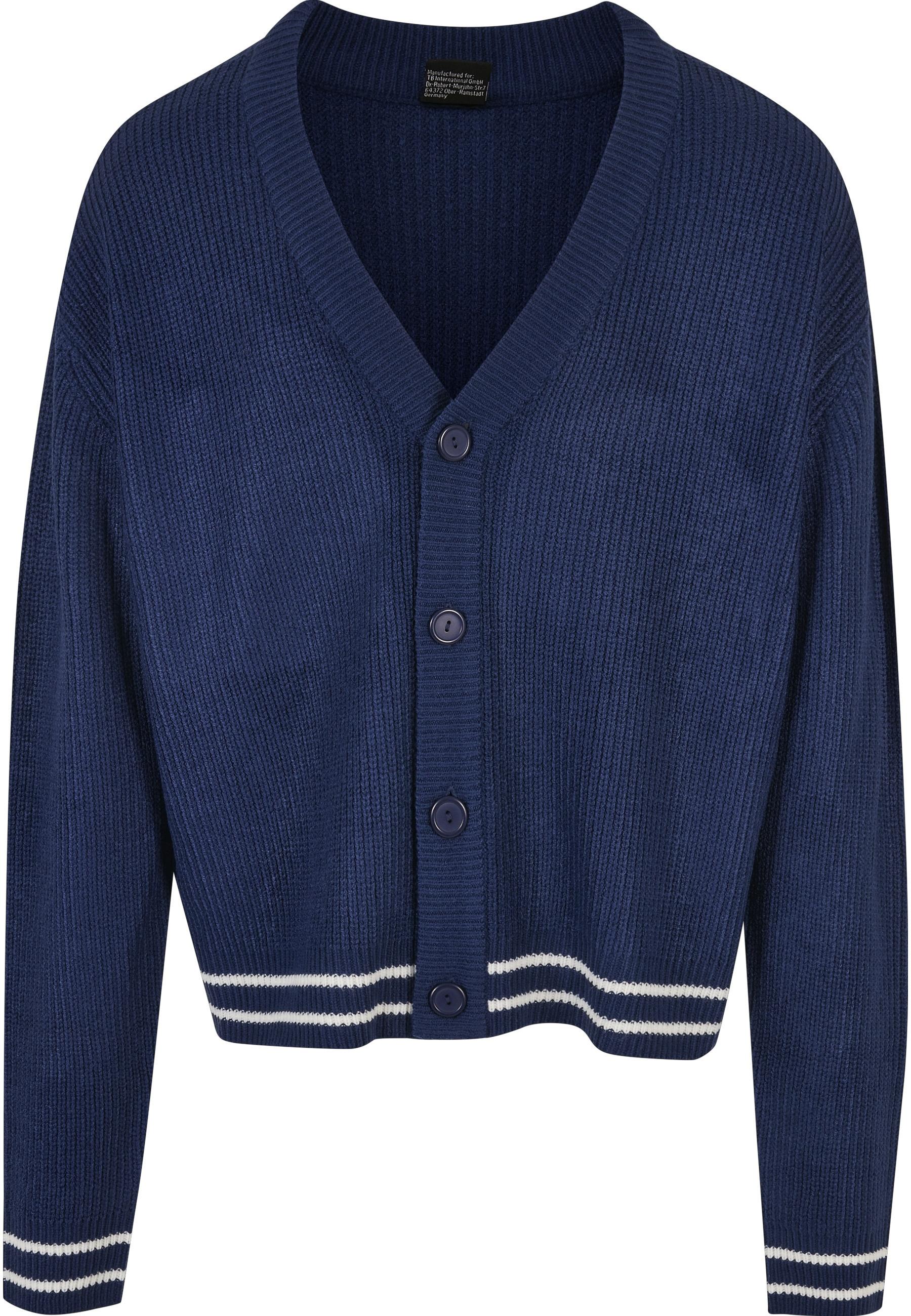 Strickjacke Urban Classics "Urban Classics Herren Sporty Boxy Cardigan", Herren, Gr. 4XL, Spaceblau, 95% Polyacryl, 5% Polyamid, Unifarben, Oversize, V-Ausschnitt, Strickjacken Strickjacke