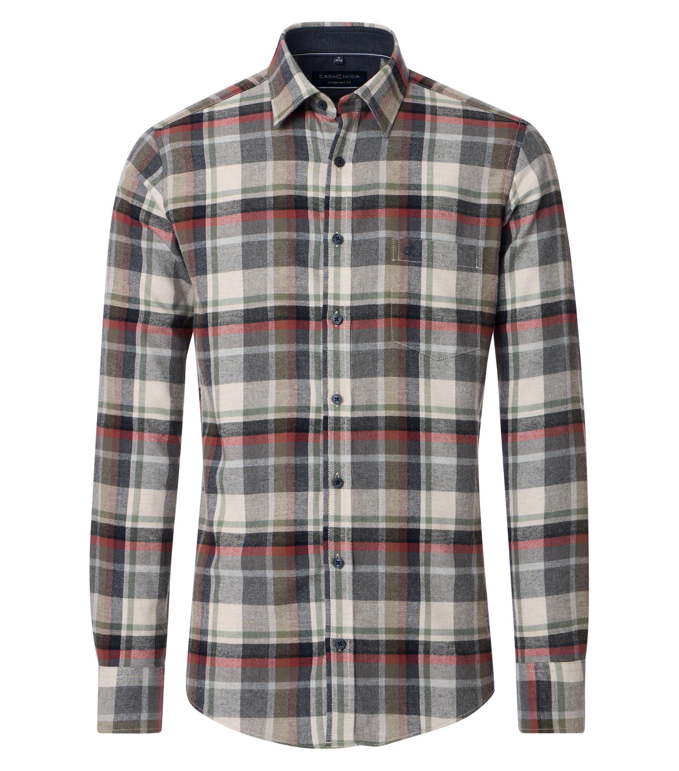 Langarmhemd Casamoda "Casamoda Freizeithemd Kariert", Herren, Gr. Xl, NormalgrößEn, GrüN, 100% Baumwolle, Kariert, Comfort Fit, Hemden