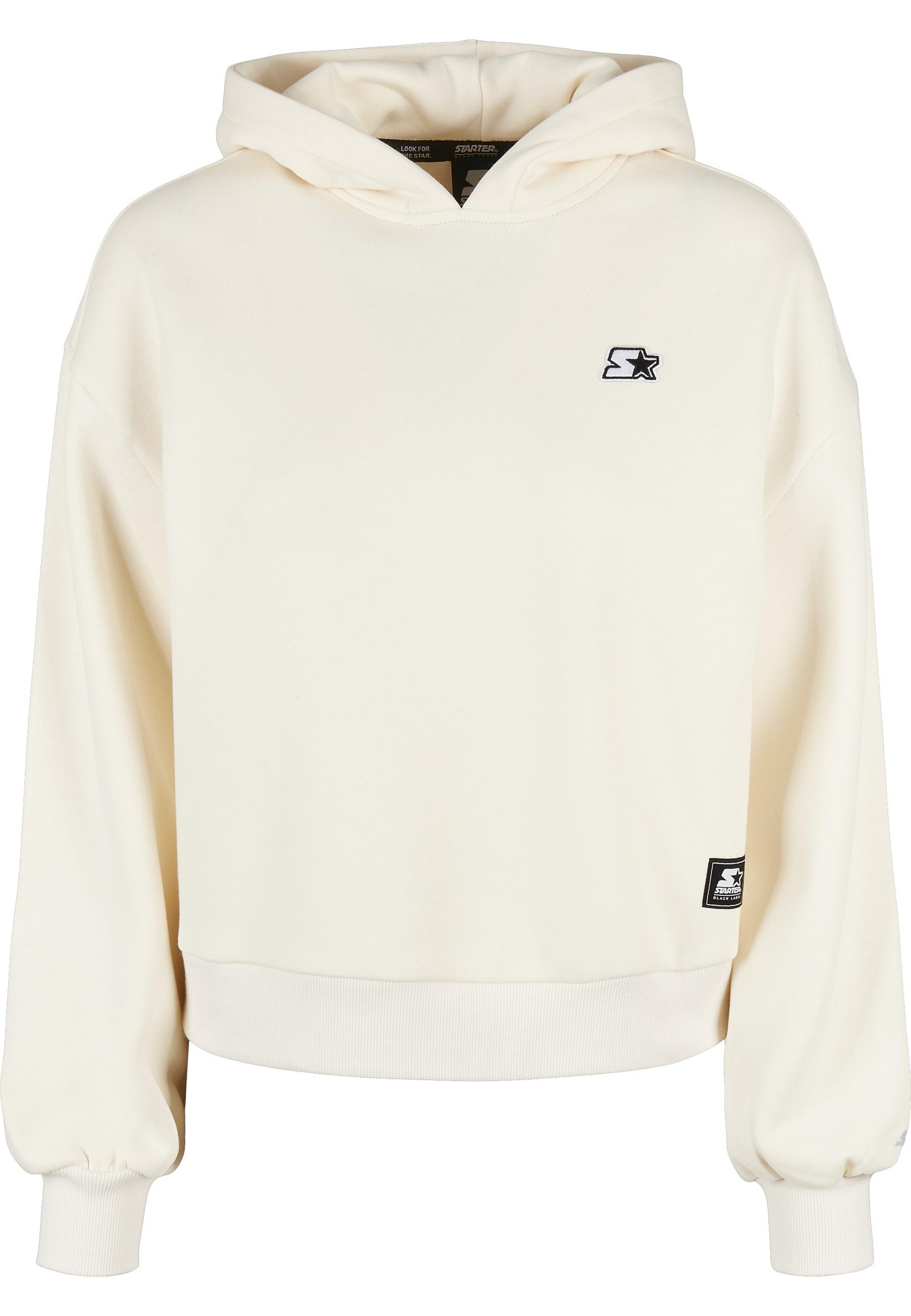 Kapuzenpullover Starter Black Label "Starter Black Label Damen", Damen, Gr. L, Paleweiß, 65% Baumwolle, 35% Polyester, Unifarben, Oversize, Ohne Ausschnitt, Pullover Kapuzenpullover