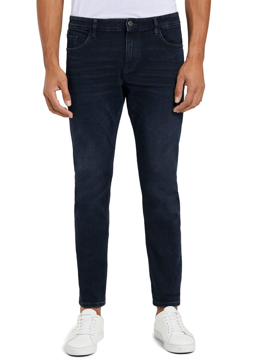 5-Pocket-Jeans Tom Tailor "Josh", Herren, Gr. 36, LäNge 32, Blau (Schwarz Stone Blau Schwarz), Denim/Jeans, Obermaterial: 70% Baumwolle, 28% Polyester, 2% Elasthan, Slim Fit Lang, Jeans 5-Pocket-Jeans, In Used-Waschung