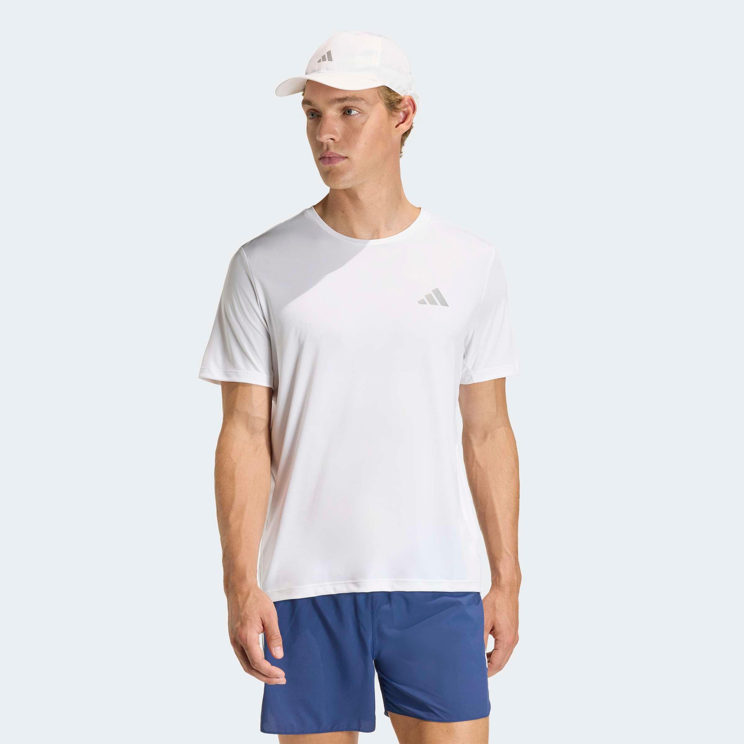 Laufshirt Adidas Performance "Run Ess Tee M", Herren, Gr. 3XL, Weiß, Obermaterial: 100% Polyester, Rundhals, Shirts Laufshirt