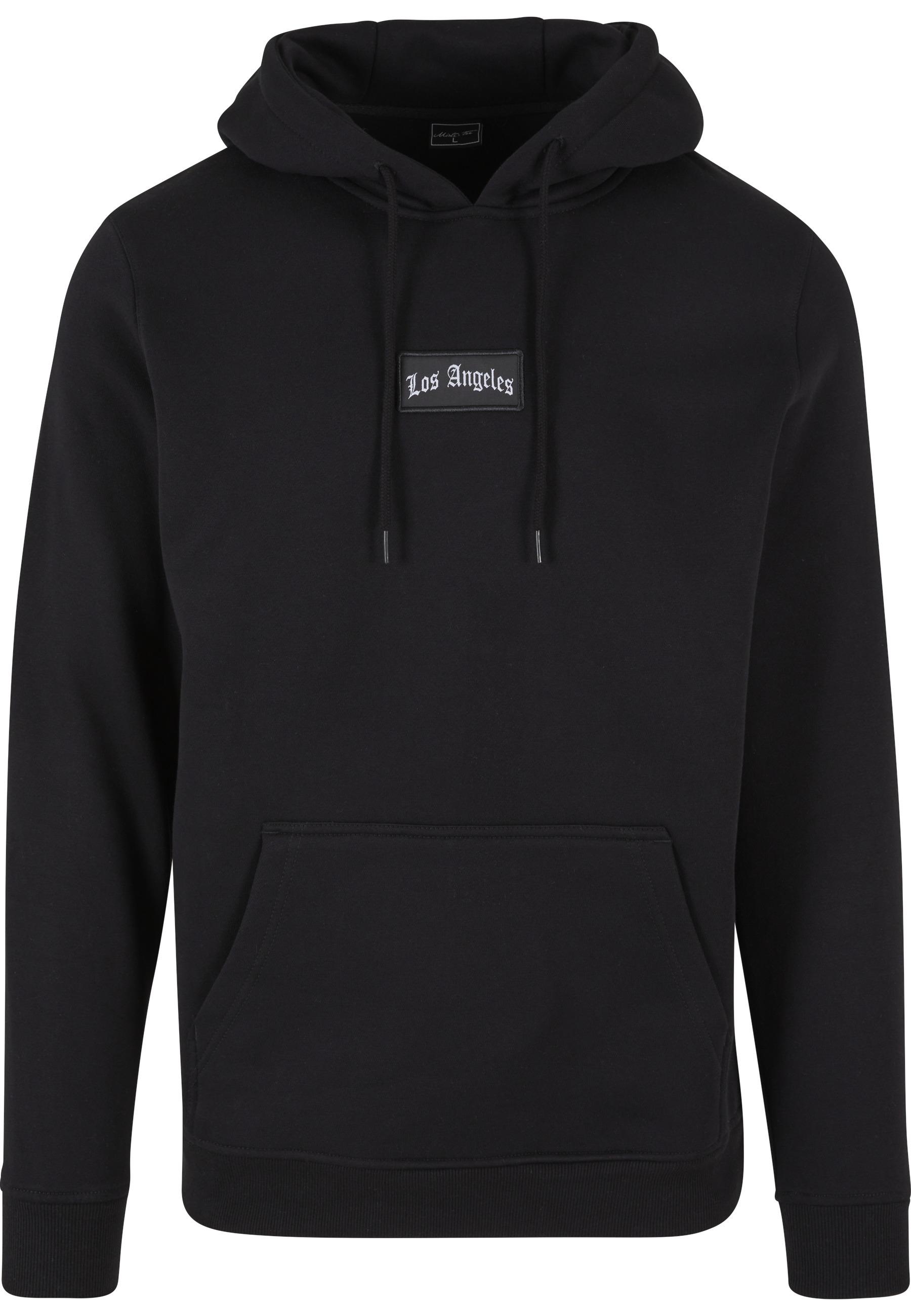 Kapuzensweatshirt Mistertee "Mistertee Herren La Sketch Patch Hoody", Herren, Gr. Xs, Schwarz, 100% Baumwolle, Bedruckt, Sweatshirts