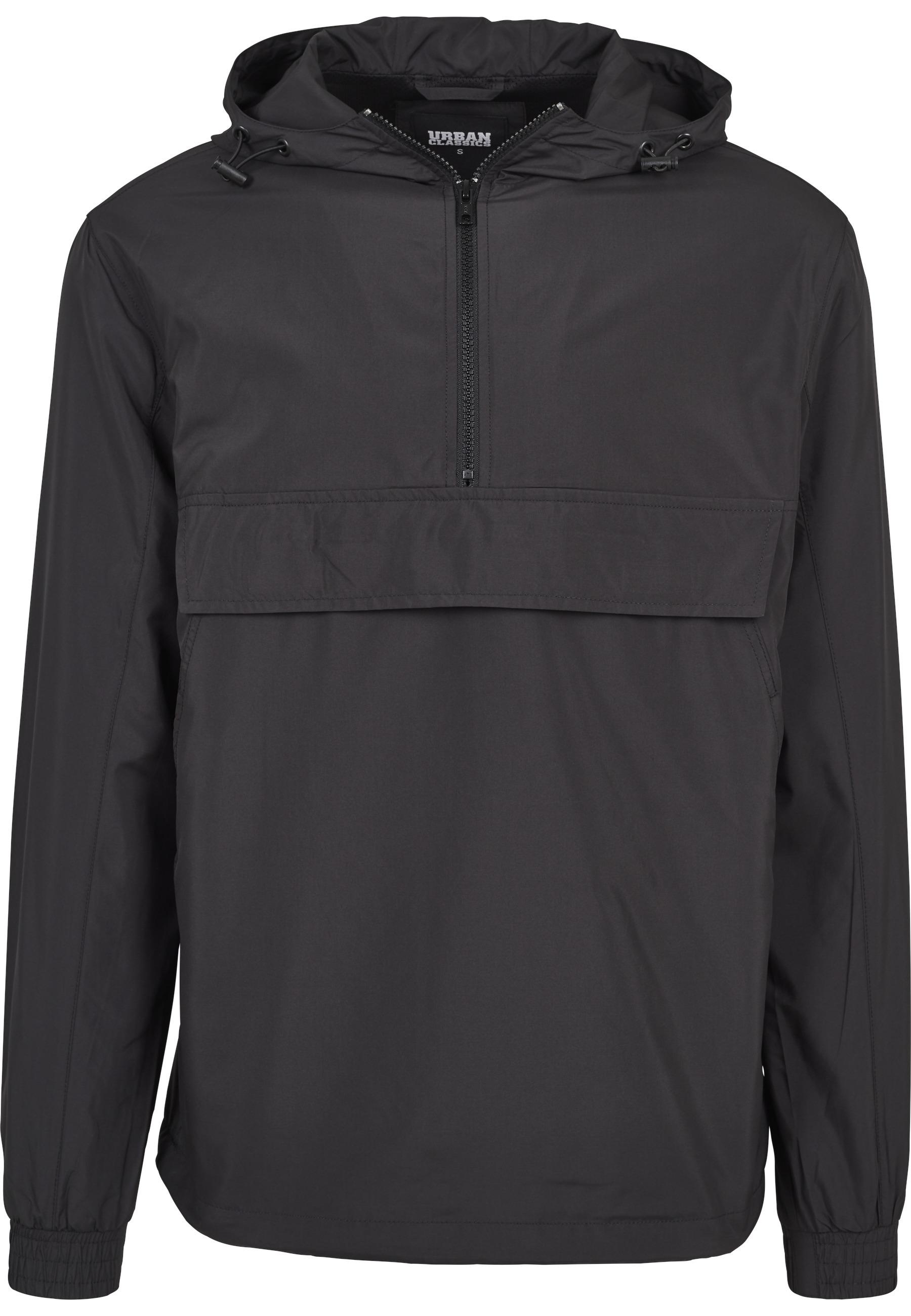 Funktionsmantel Urban Classics "Urban Classics Herren Basic Pull Over Jacket", Herren, Gr. 4XL, Schwarz, 100% Polyester, MäNtel