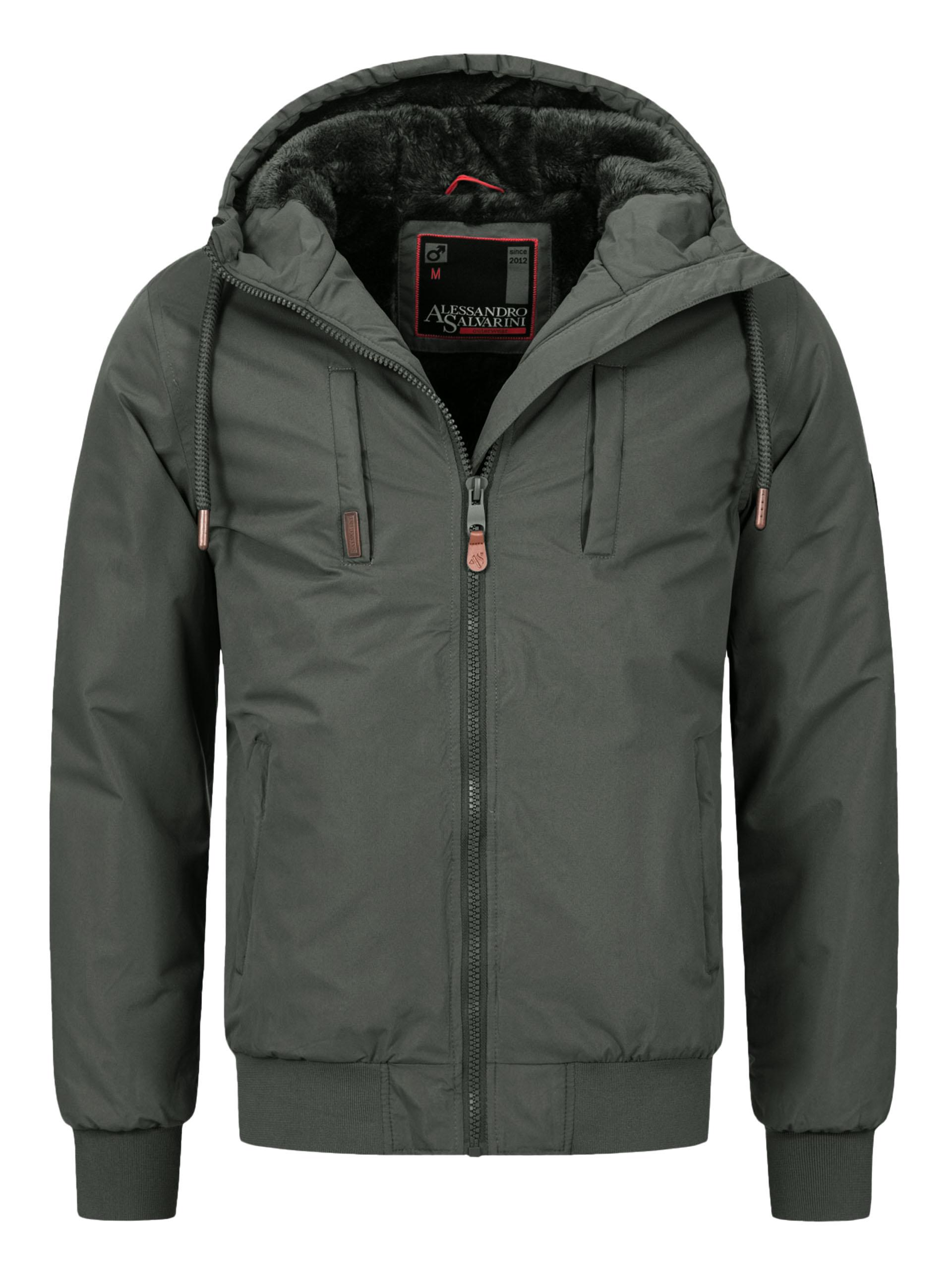 Alessandro Salvarini Herren Winterjacke AS-320 Mit Teddyfell-Innenfutter & Kapuze – Warm & Stylisch