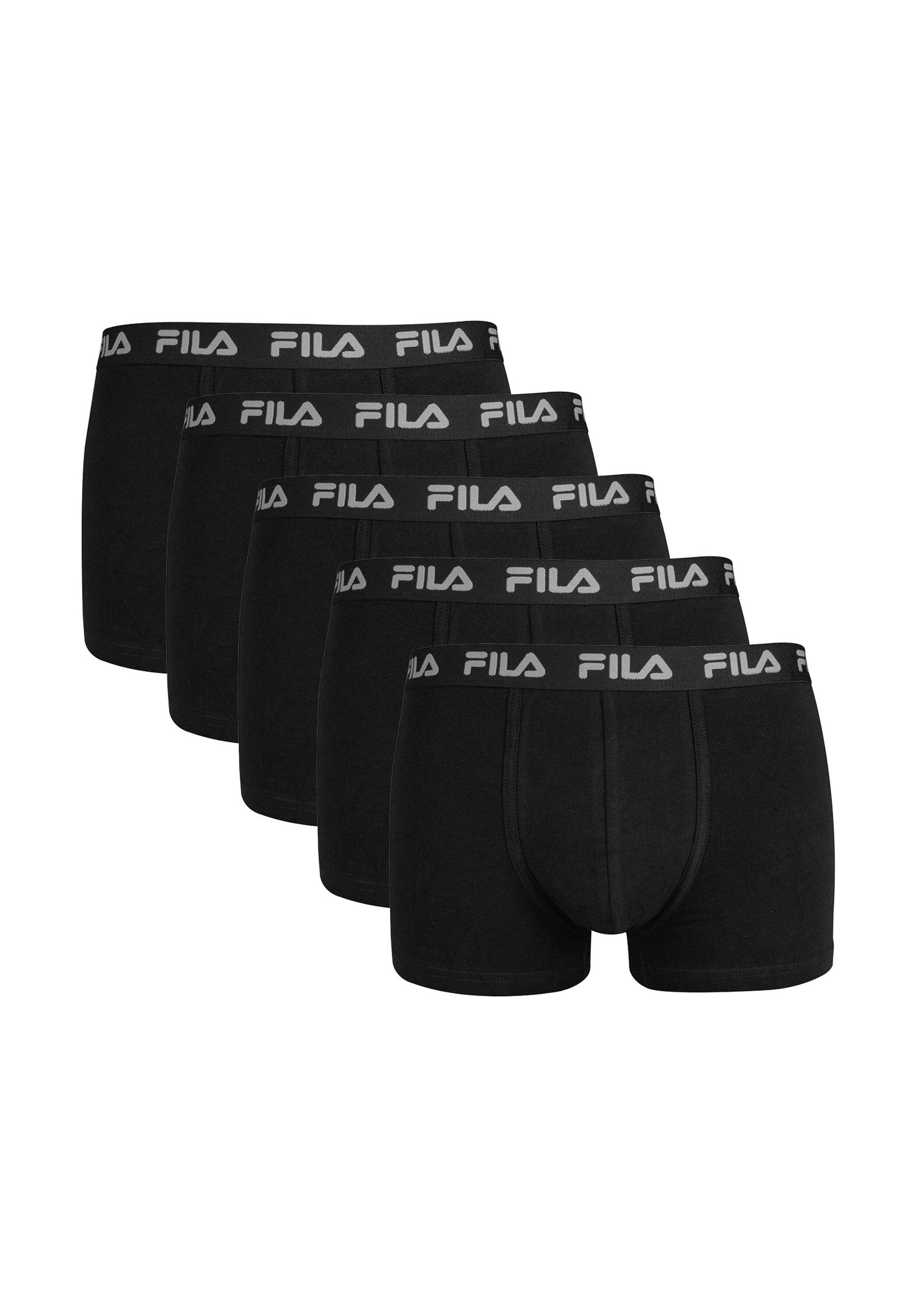 Boxershorts Fila "Boxershort 5Er Pack", Herren, Gr. Xl, Schwarz, Obermaterial: 95% Baumwolle Co. 5% Elasthan El., Unterhosen