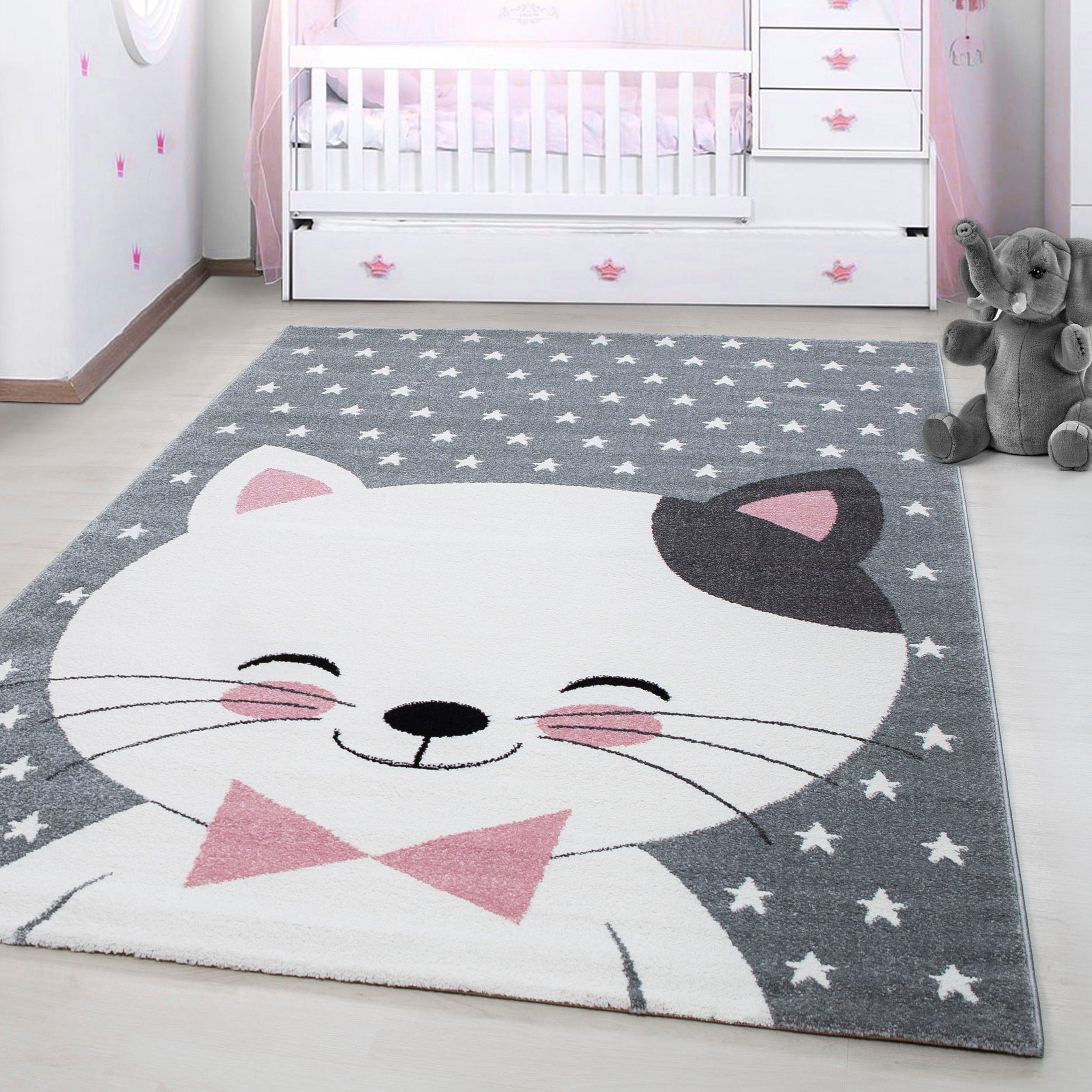 Kinderteppich Ayyildiz Teppiche "Kids 550", Pink (Pin), B:140Cm H:12Mm L:200Cm, Kunstfaser, Teppiche, Kinderteppich, Auch In Rund, Tiermotiv, Kurzflor